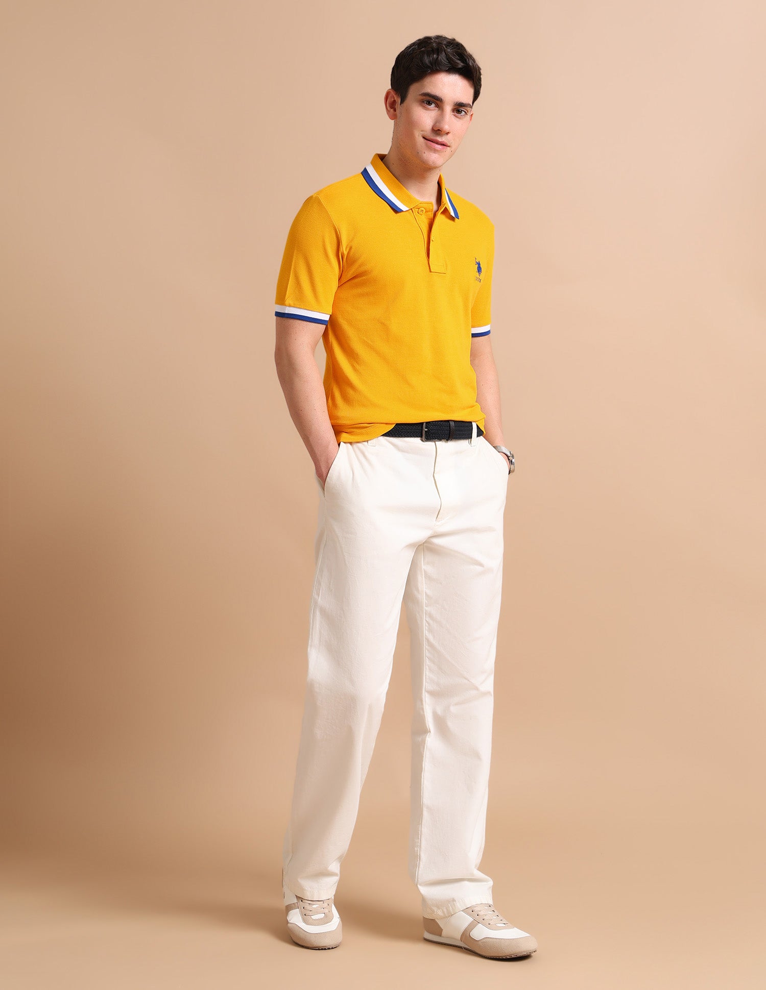 Heritage Tipped Polo Shirt Mustard - U.S. POLO ASSN. | Large