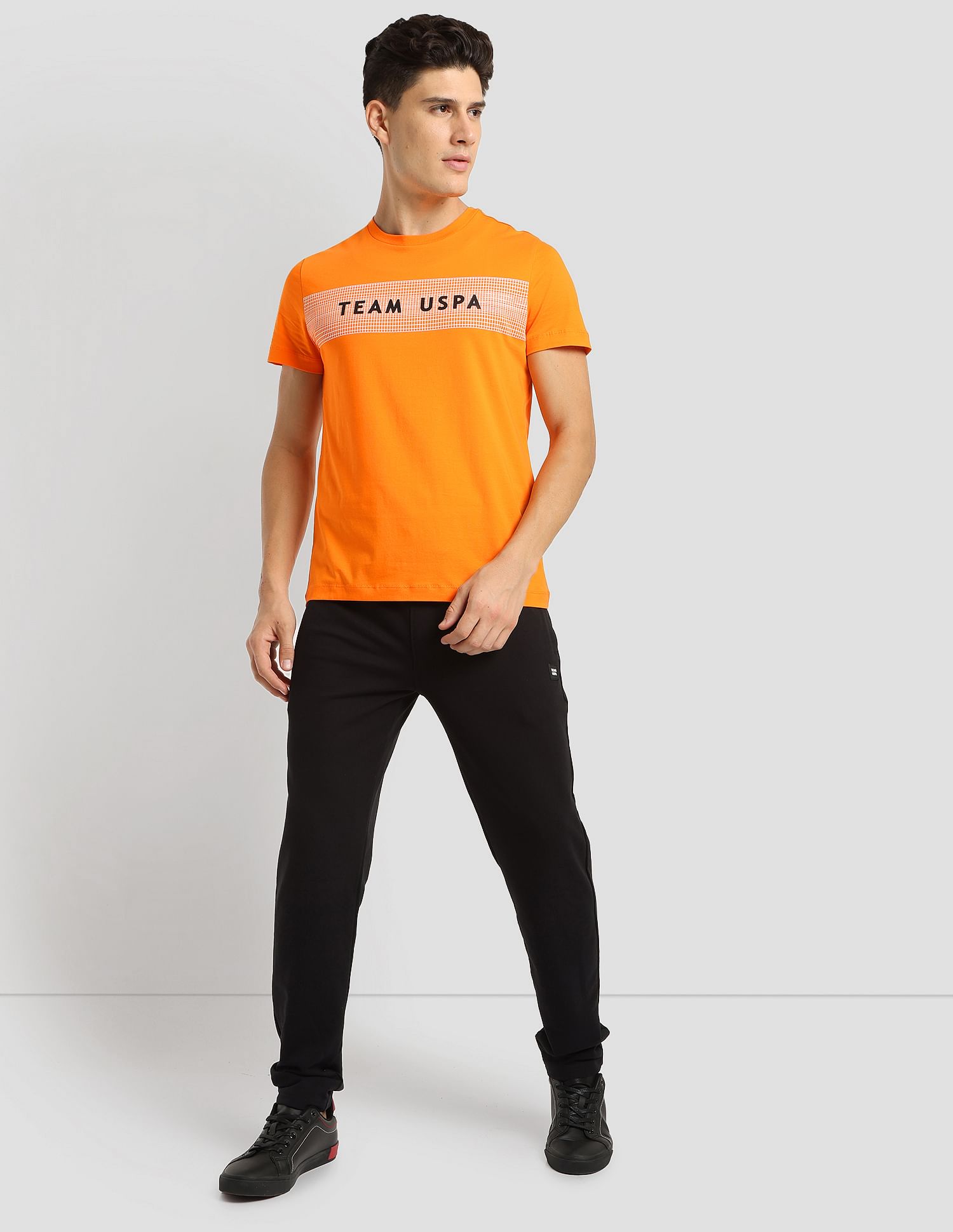 Digital Logo Performance T-Shirt Orange - U.S. POLO ASSN. | Large