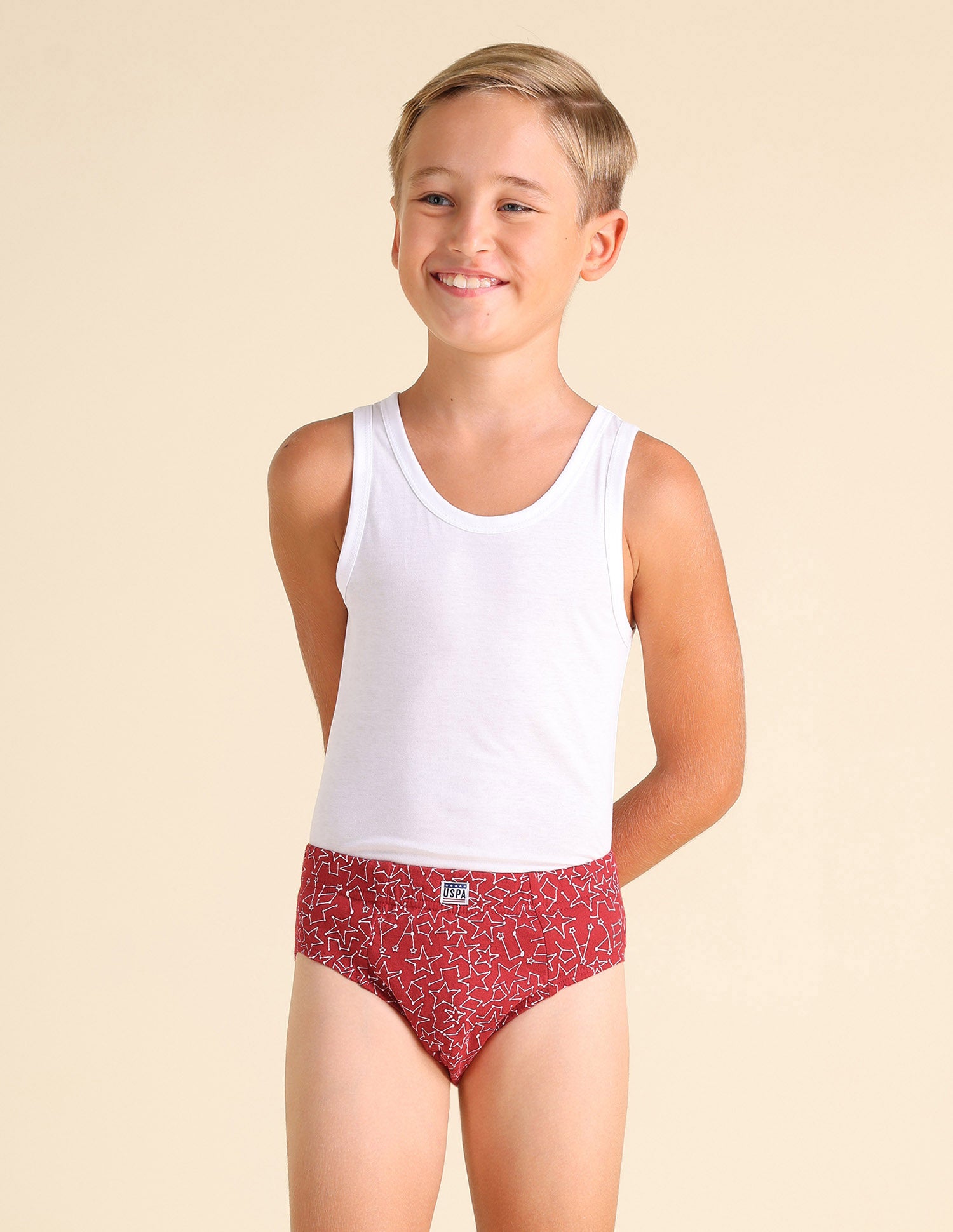 Mid Rise Pure Cotton EKB02 Briefs - Pack Of 3 Blue, Red and Navy - U.S. POLO ASSN. | Large