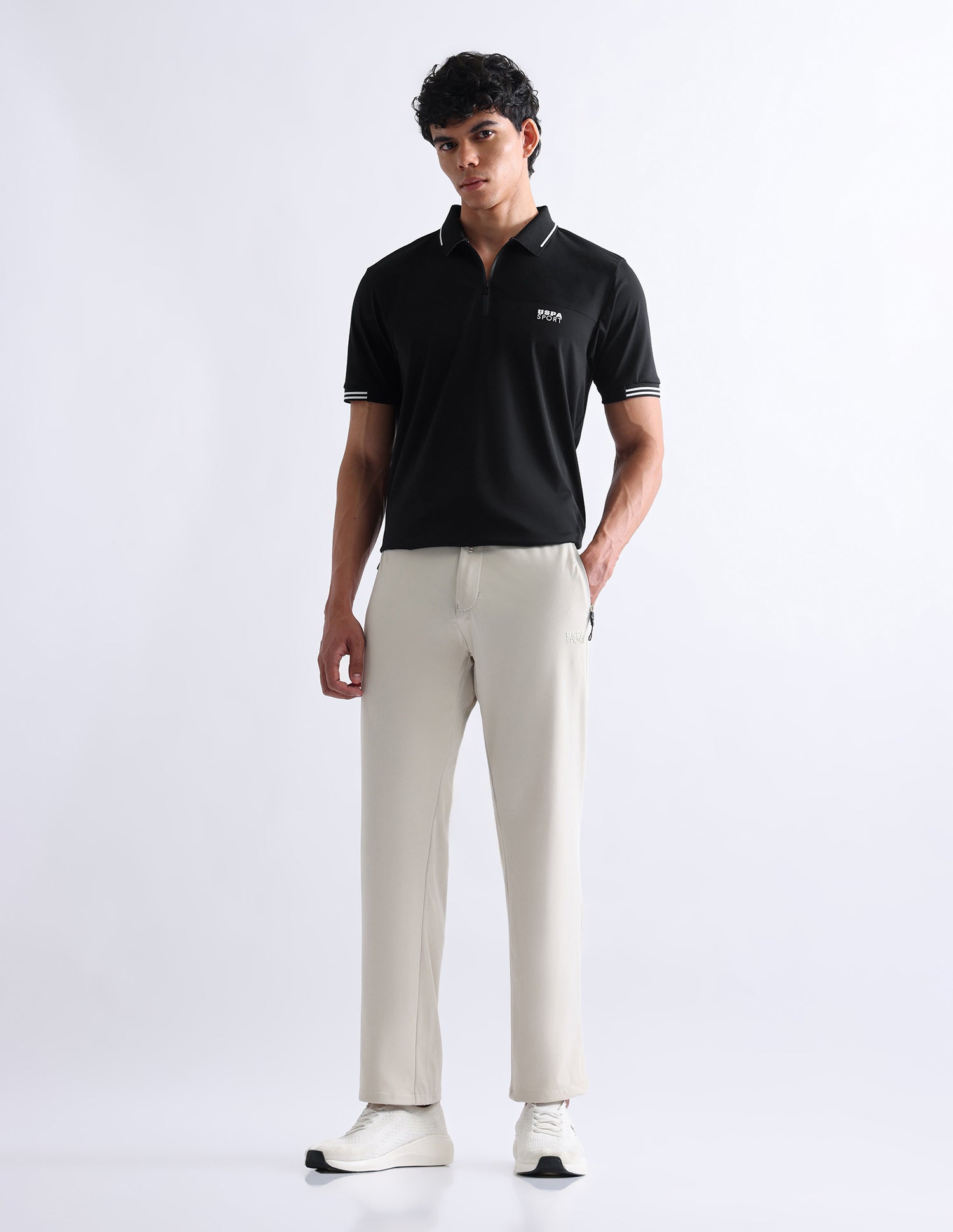 Solid Slim Fit Polo Shirt Black - U.S. Polo Assn. India | Large