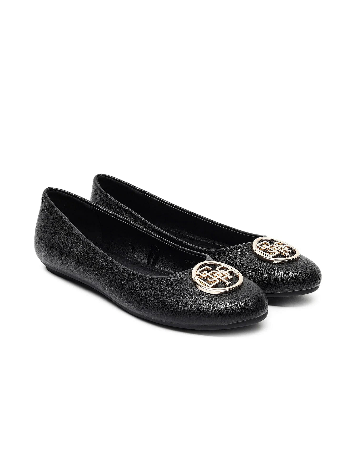 Women Brand Print Emily 2.0 Ballerinas Black - U.S. POLO ASSN. | Large