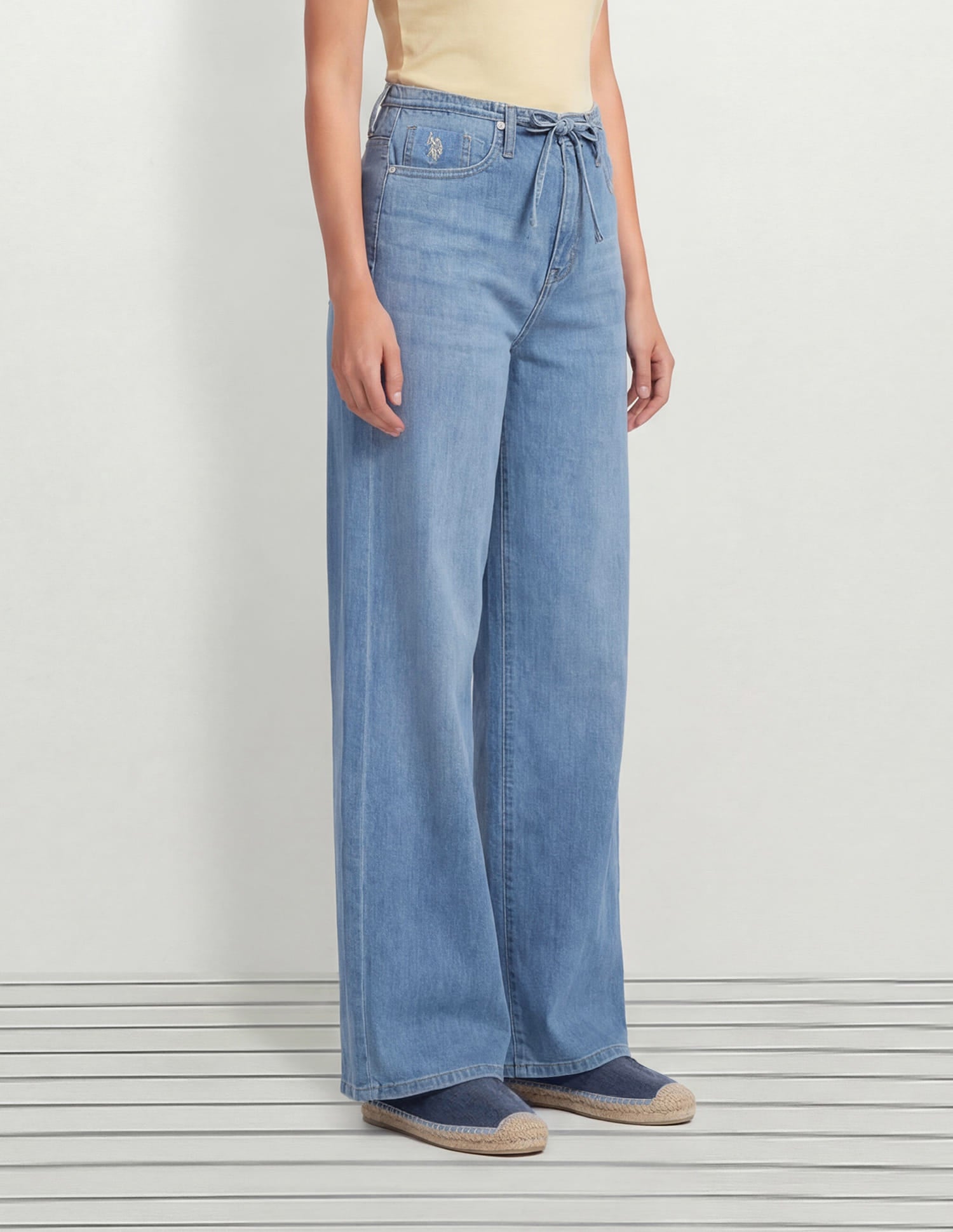 High Rise Wide Leg Fit Jeans Blue - U.S. Polo Assn. India | Large