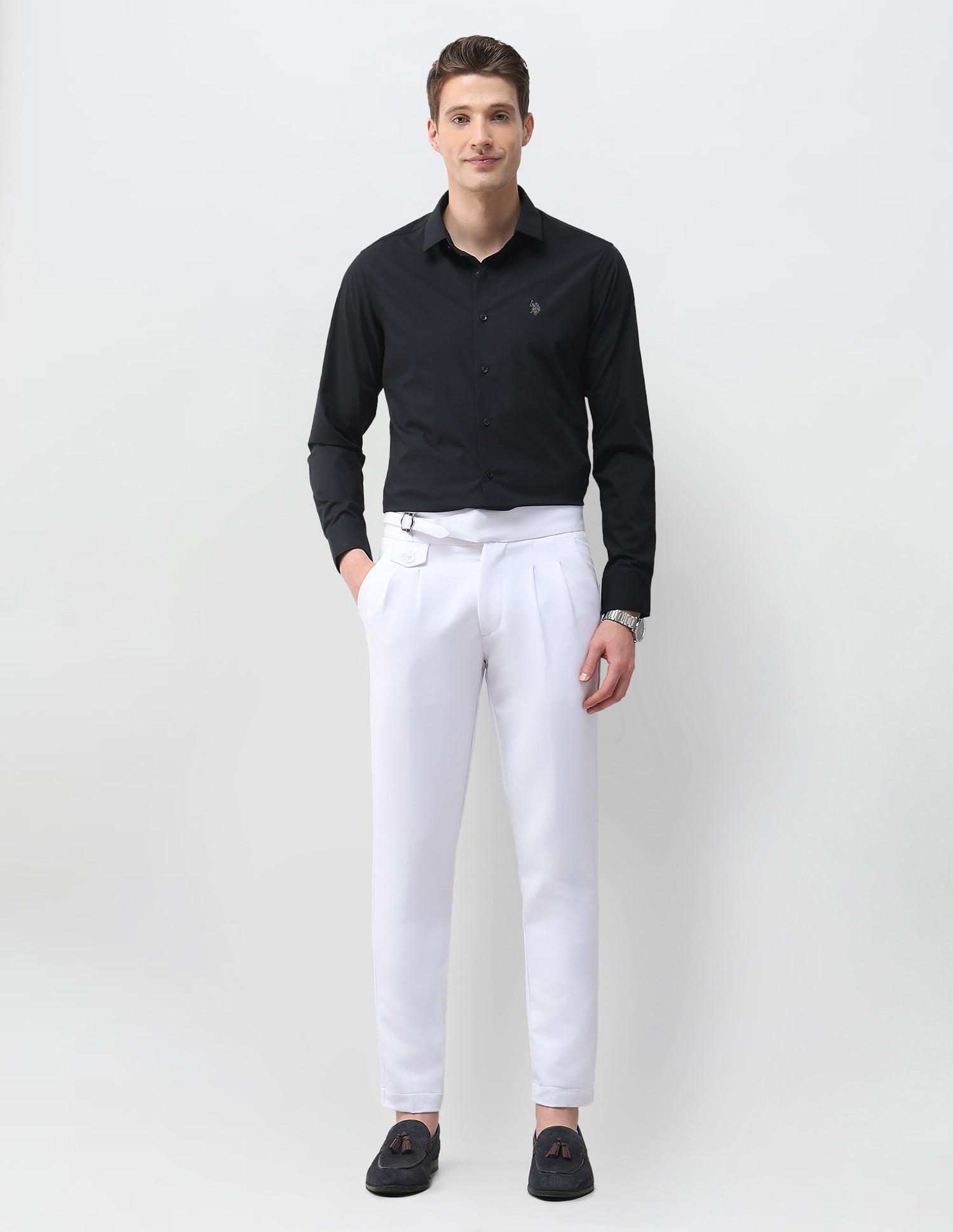 Aeris Solid Regular Fit Shirt Navy - U.S. Polo Assn. India | Large