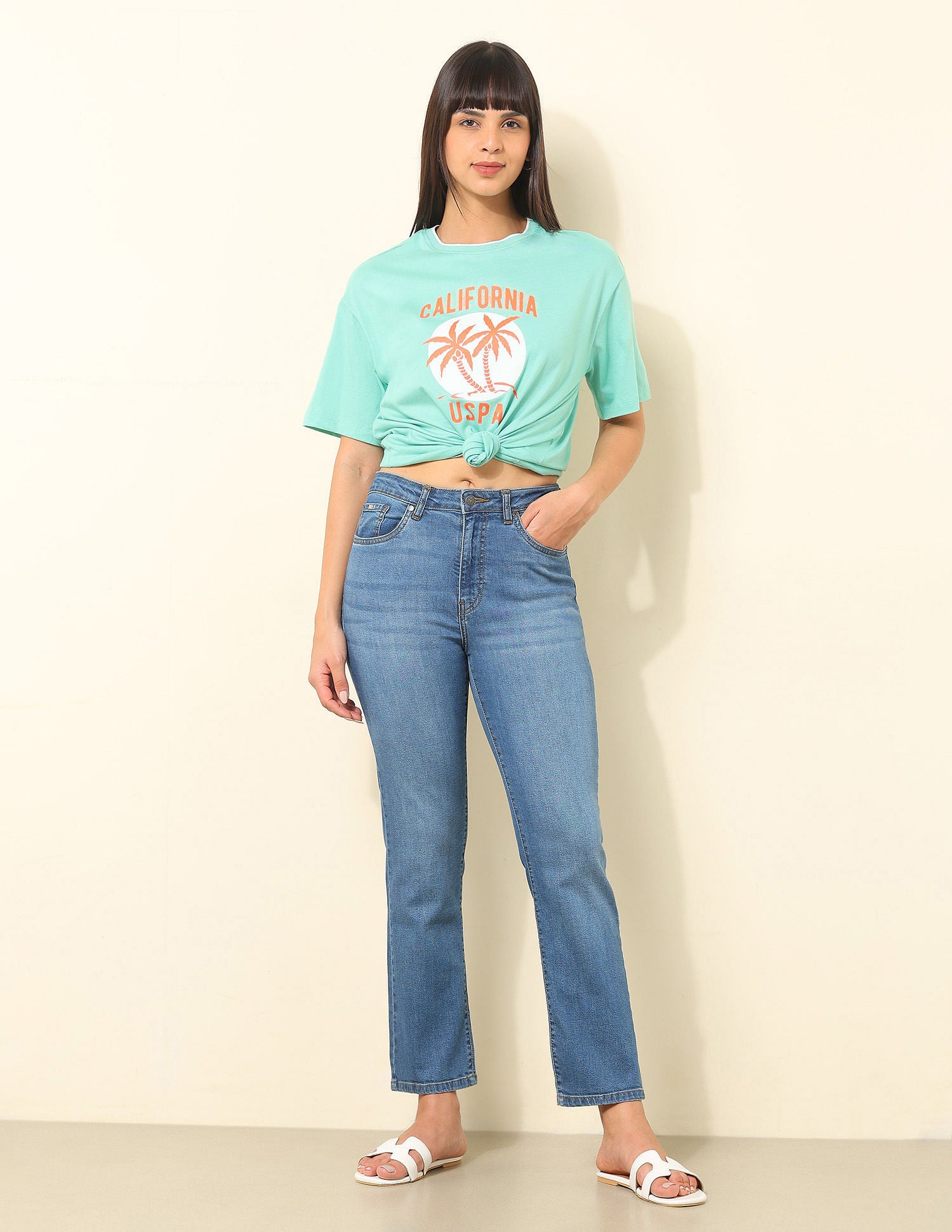 Boyfriend Fit Brand Printed T-Shirt Green - U.S. POLO ASSN. | Large