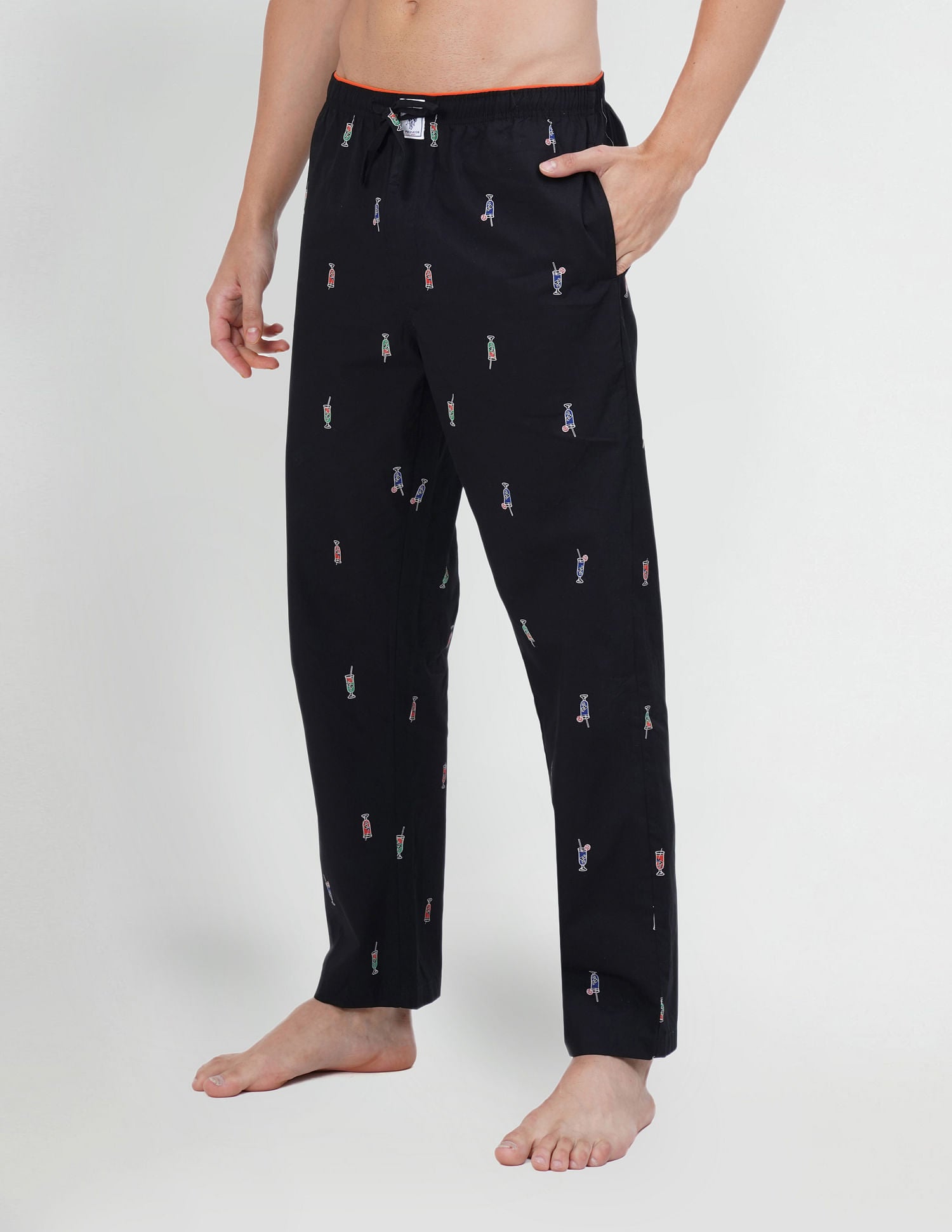 Printed Cotton IYAD Lounge Pants - Pack Of 1 Black - U.S. POLO ASSN. | Large