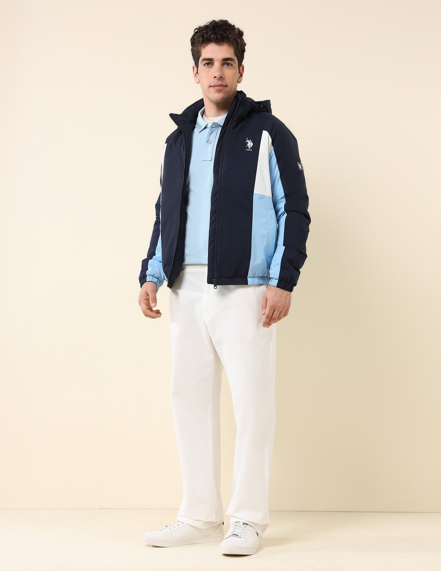 High Neck Regular Fit Jacket Navy - U.S. Polo Assn. India | Large