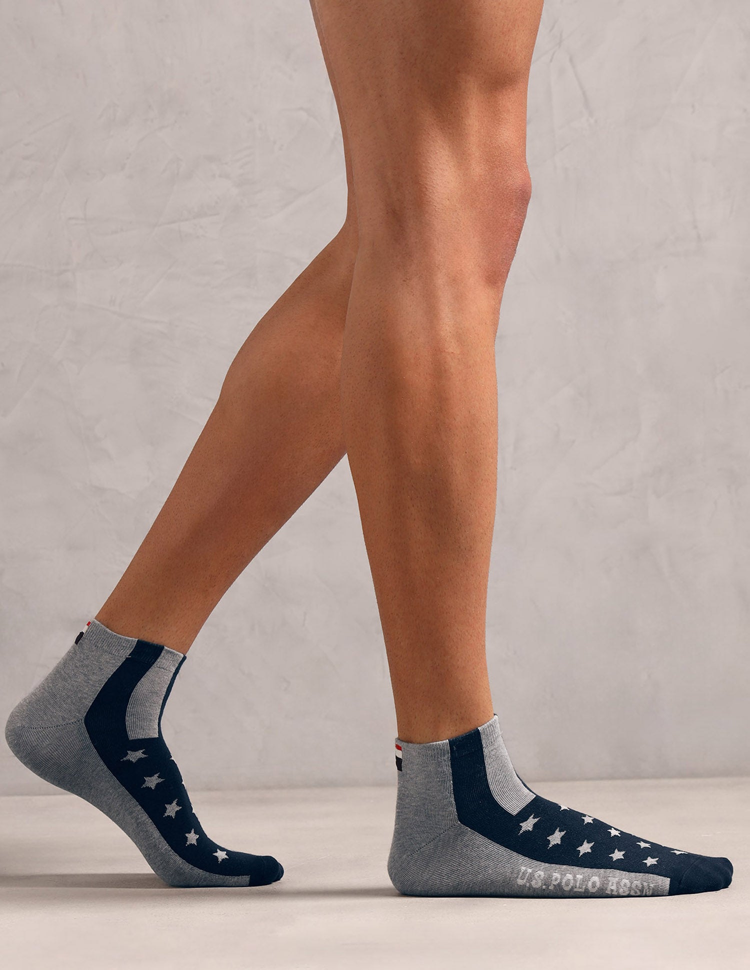 Ankle Length Stretch ES011 Socks - Pack Of 3 Navy, Navy, Light Grey Mel - U.S. Polo Assn. India | Large