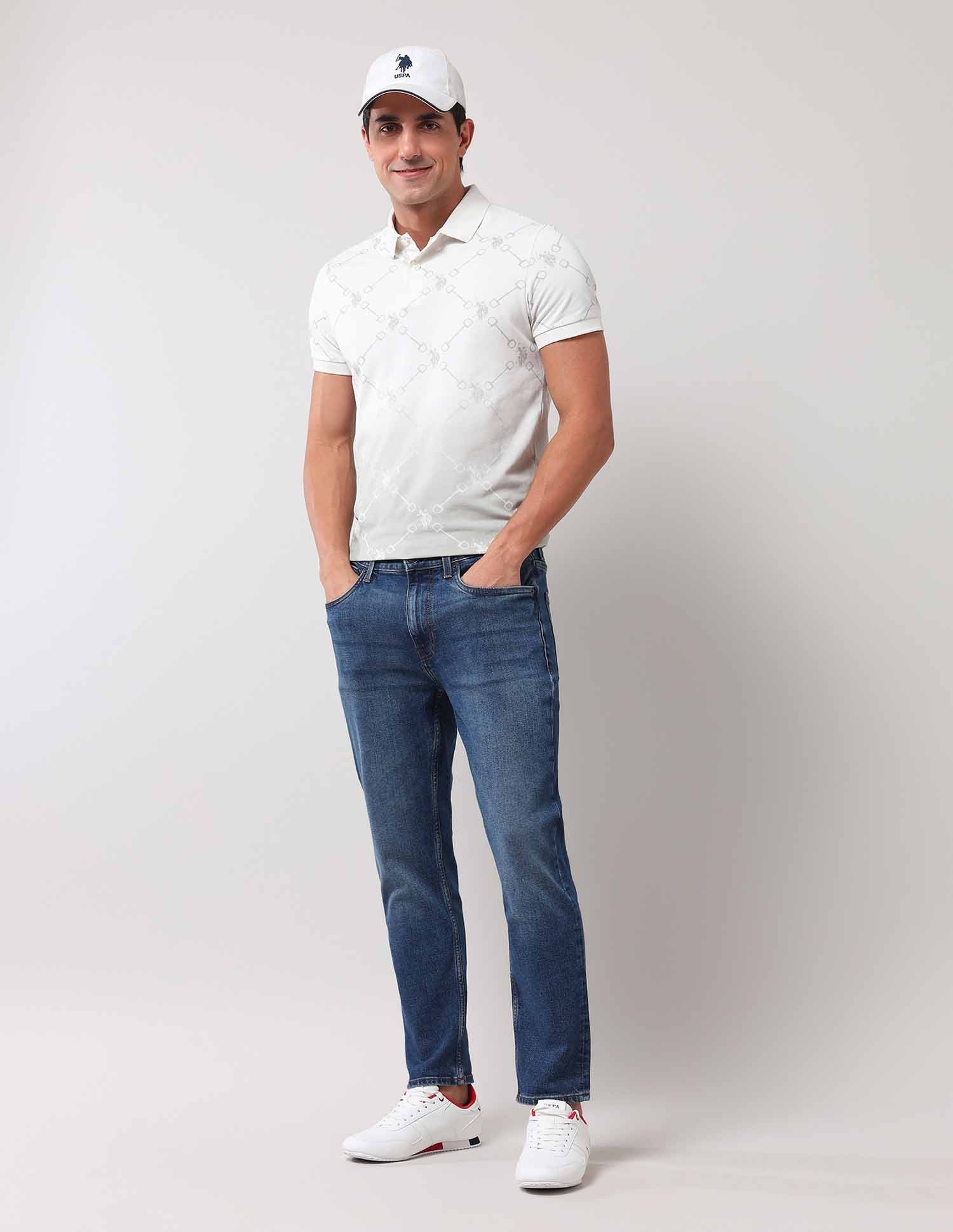 Cole Comfort Cropped Blue Jeans Dark Wash - U.S. Polo Assn. India | Large