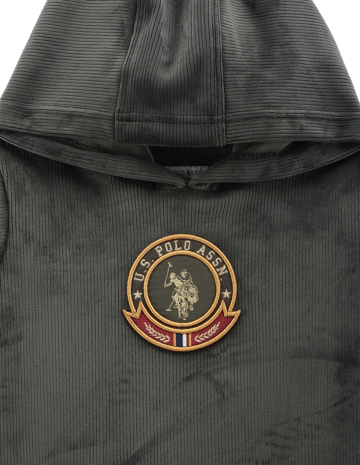 Boys Hooded Applique Sweatshirt Olive - U.S. POLO ASSN. | Large