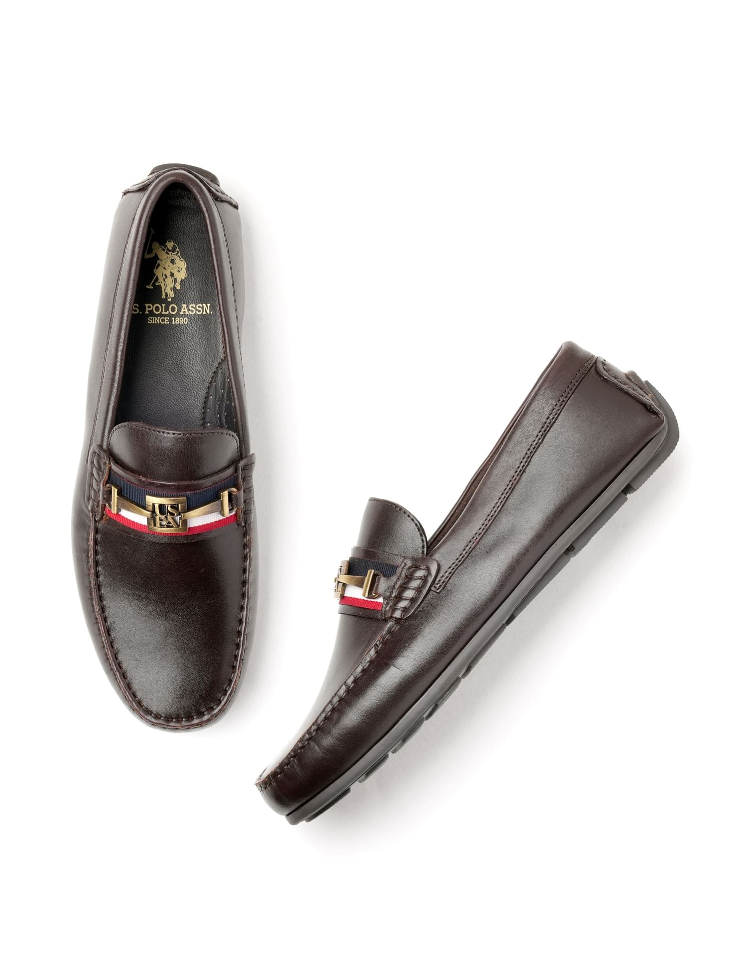 Men Patra Solid Loafers Brown - U.S. Polo Assn. India | Large