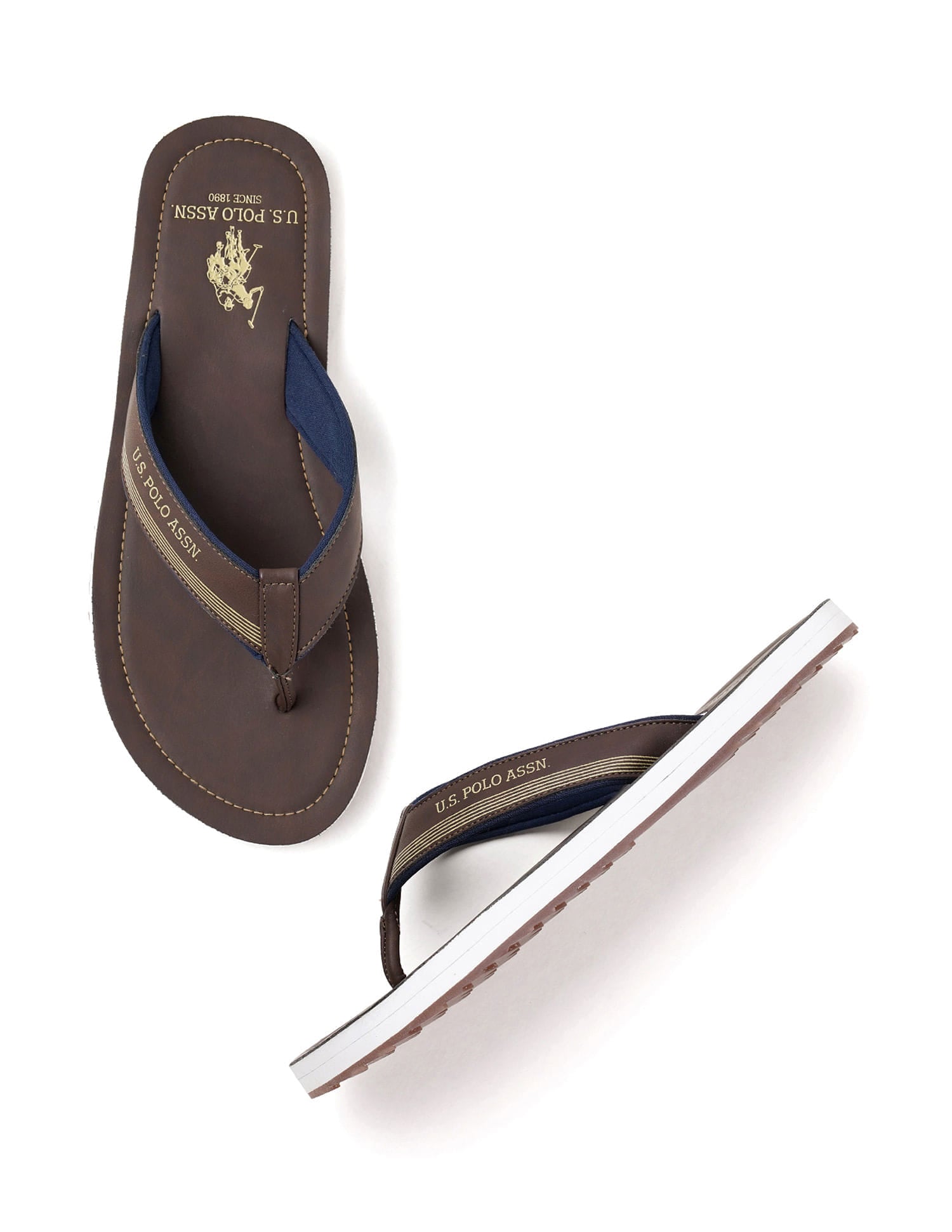 Men Ovi 3 Slippers Brown - U.S. Polo Assn. India | Large