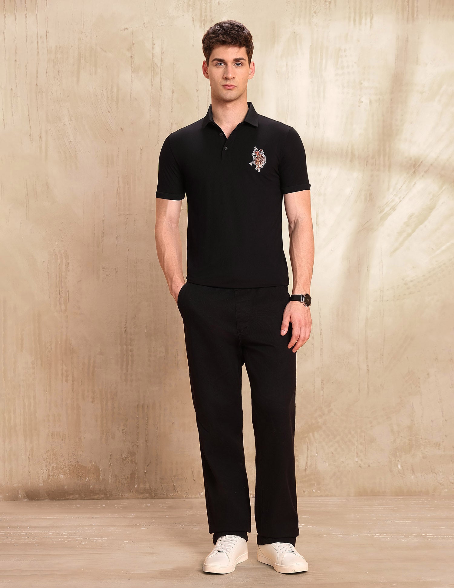 Solid Legend Of Horseshoe Polo Shirt Black - U.S. POLO ASSN. | Large