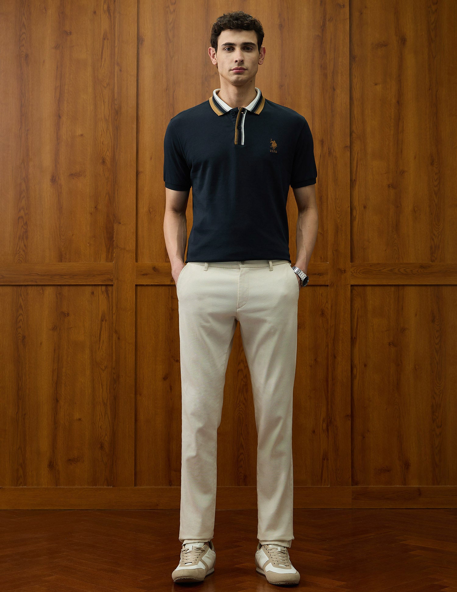 Solid Varsity Theatre Polo Shirt Navy - U.S. POLO ASSN. | Large