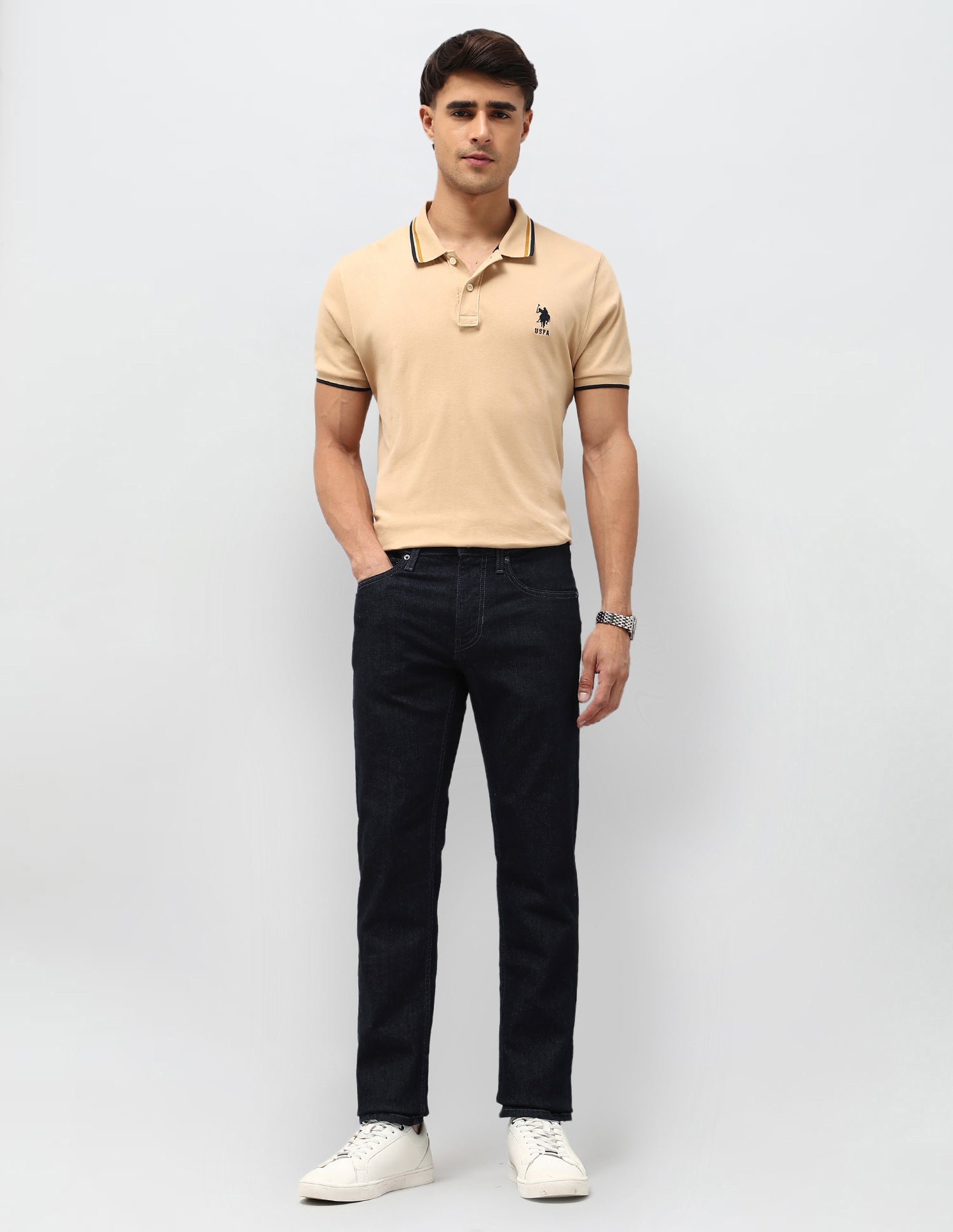 Regallo Skinny Fit Blue Jeans Dark Wash - U.S. POLO ASSN. | Large