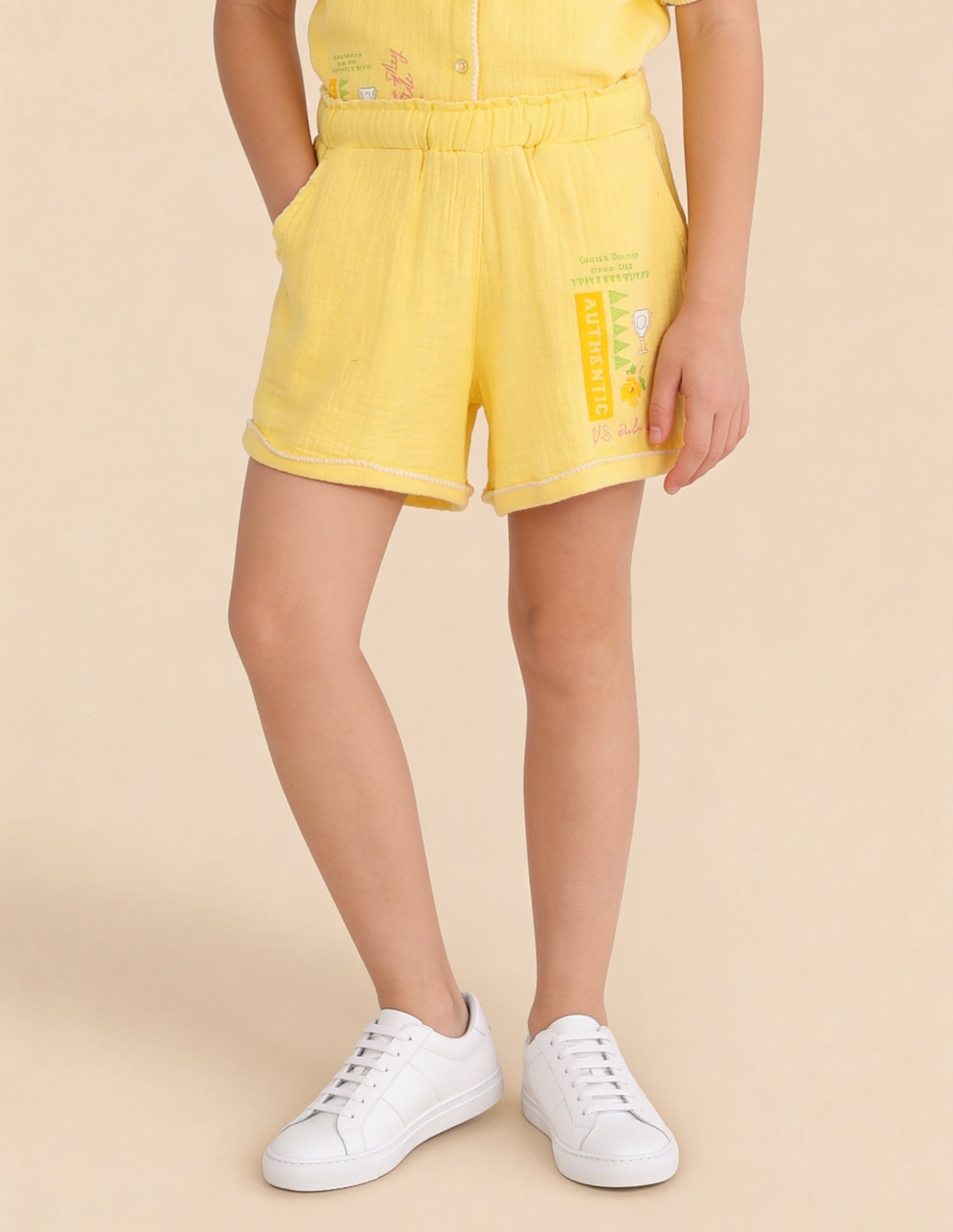 Mid Rise Comfort Fit Shorts Yellow - U.S. Polo Assn. India | Large