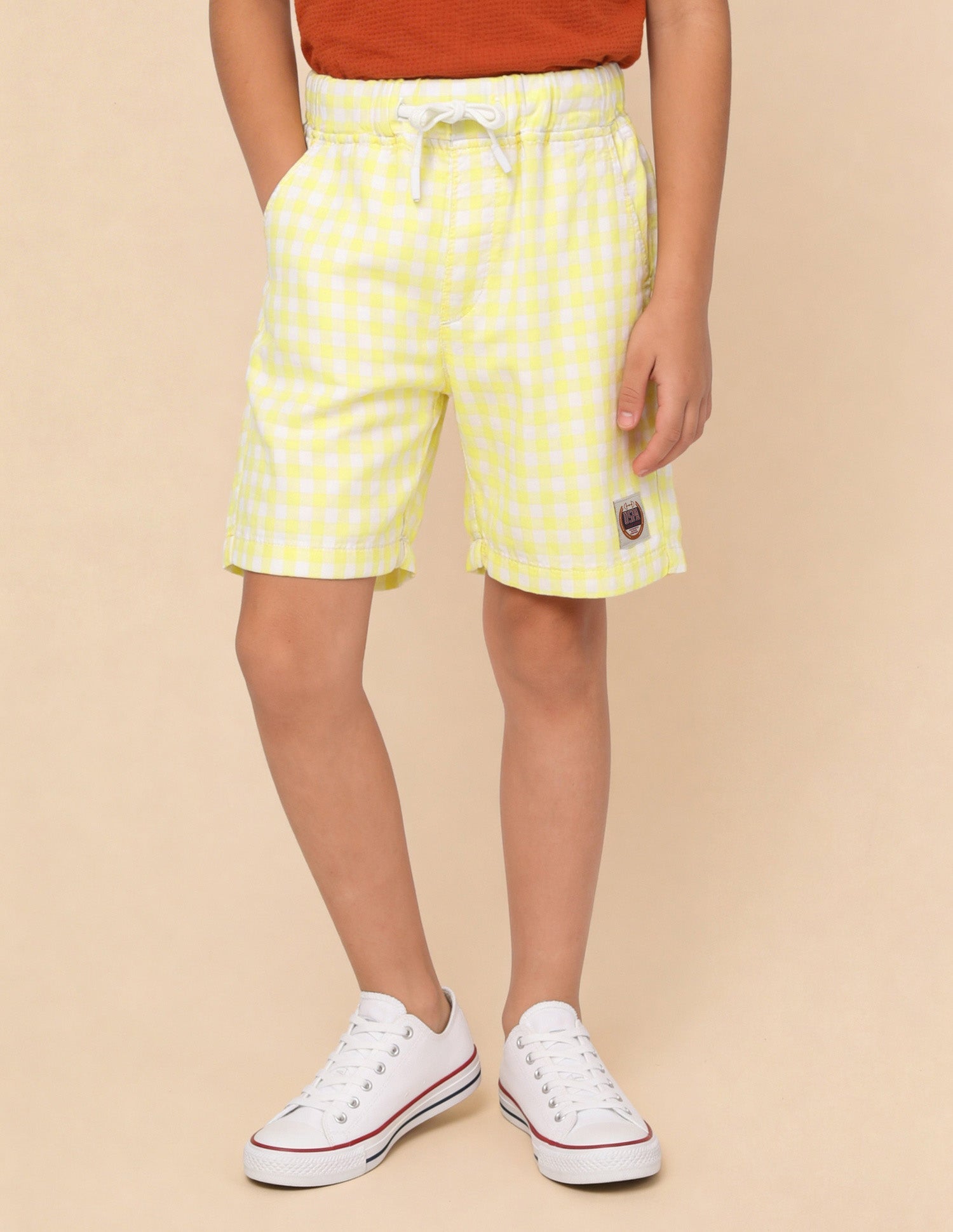 Tartan Check Relaxed Fit Shorts Yellow - U.S. Polo Assn. India | Large