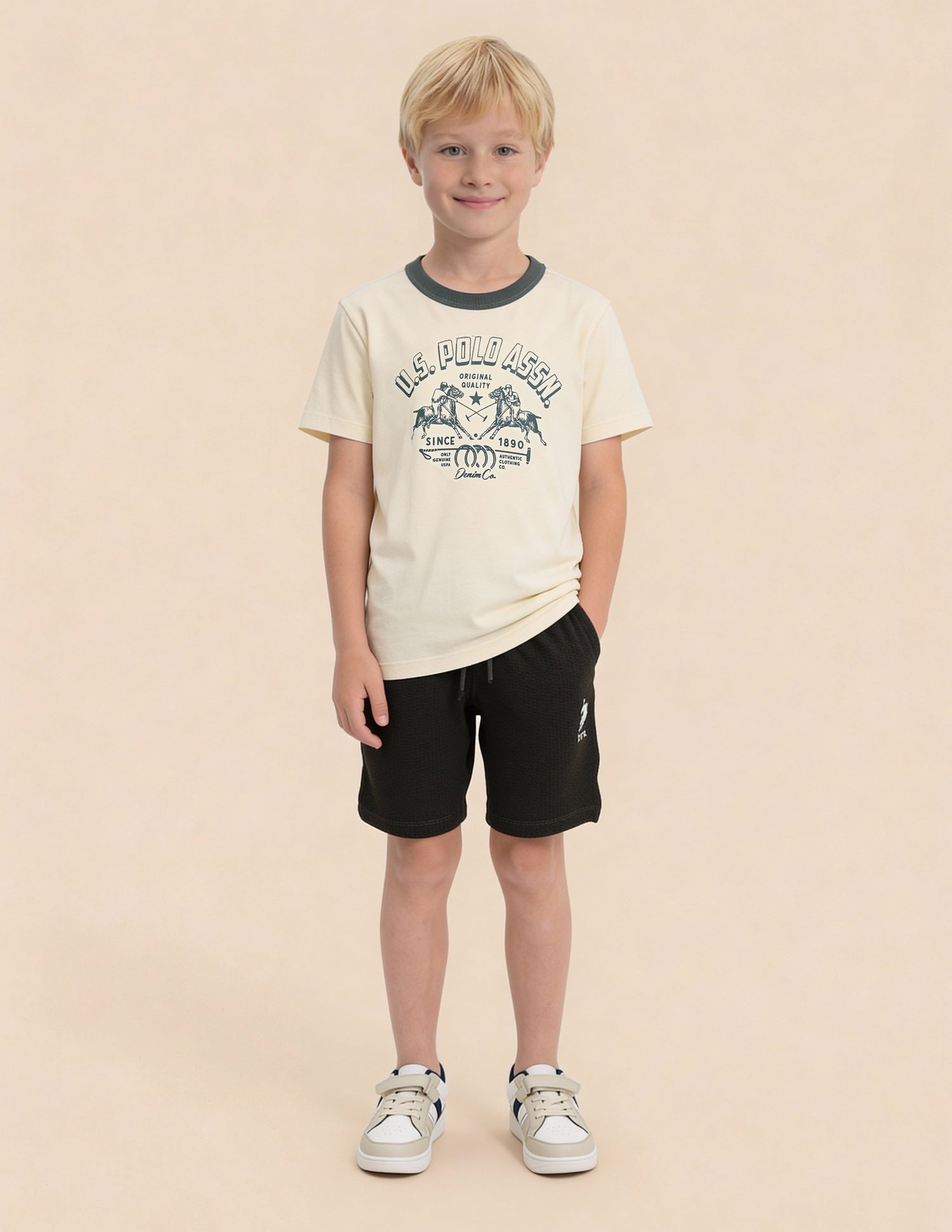 Graphic Printed Regular Fit T-Shirt Off White - U.S. Polo Assn. India | Large