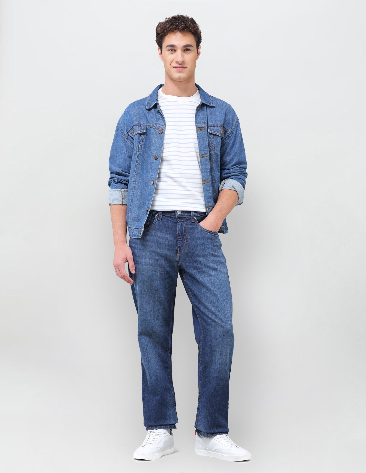 Shawn Relaxed Fit Blue Jeans Mid Blue - U.S. Polo Assn. India | Large