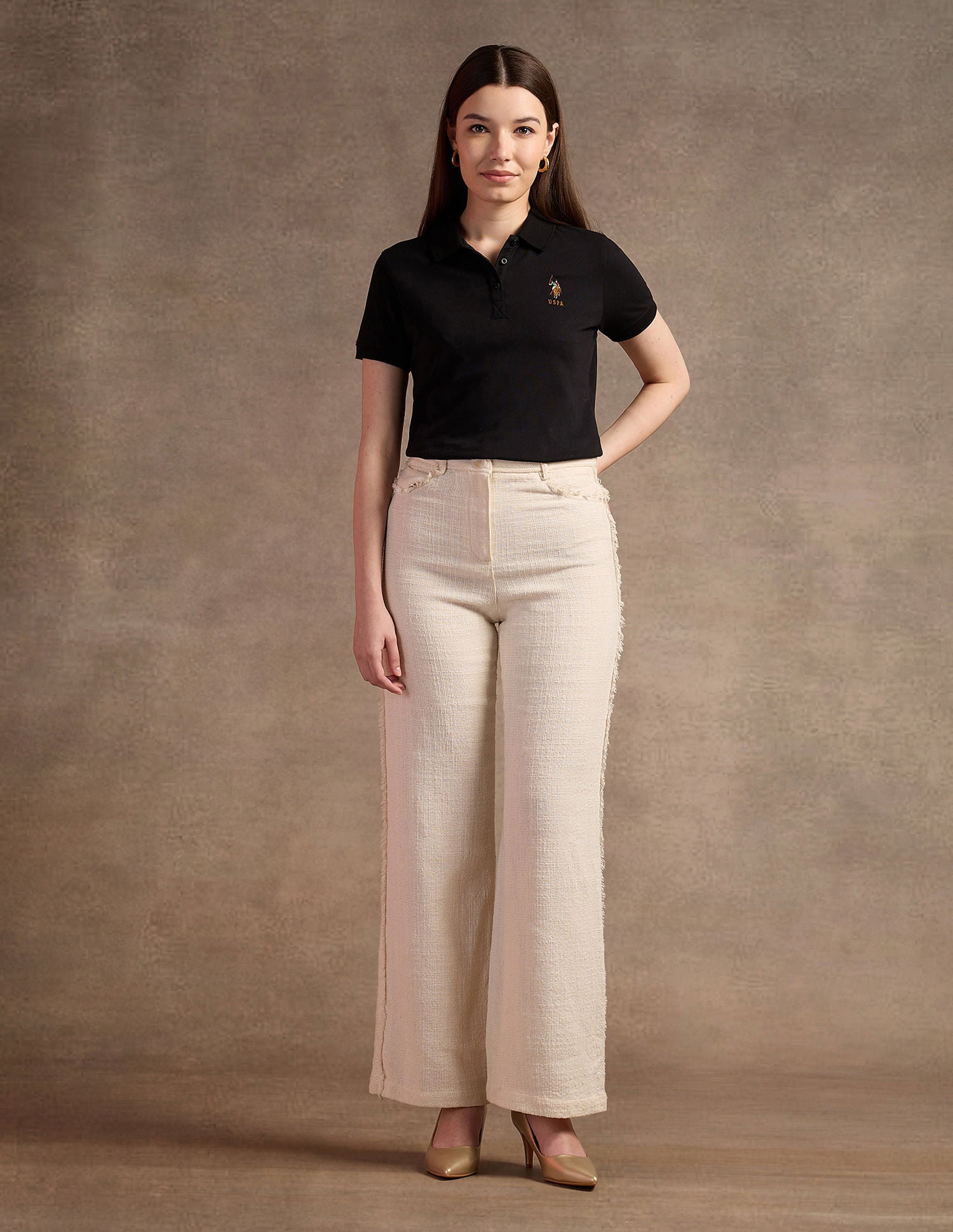 Embroidered Logo Solid Polo Shirt Black - U.S. POLO ASSN. | Large