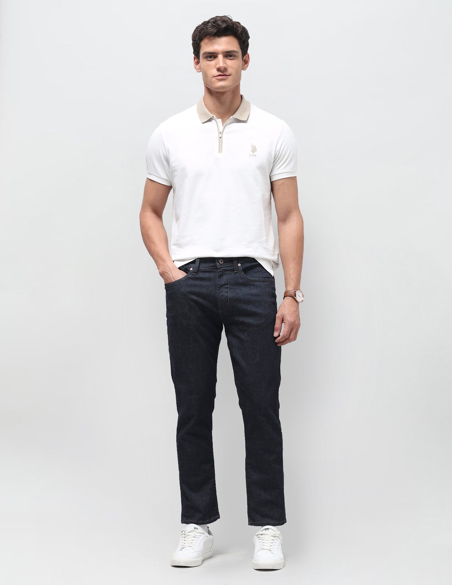 Cole Comfort Cropped Fit Blue Jeans Rinse Blue - U.S. Polo Assn. India | Large