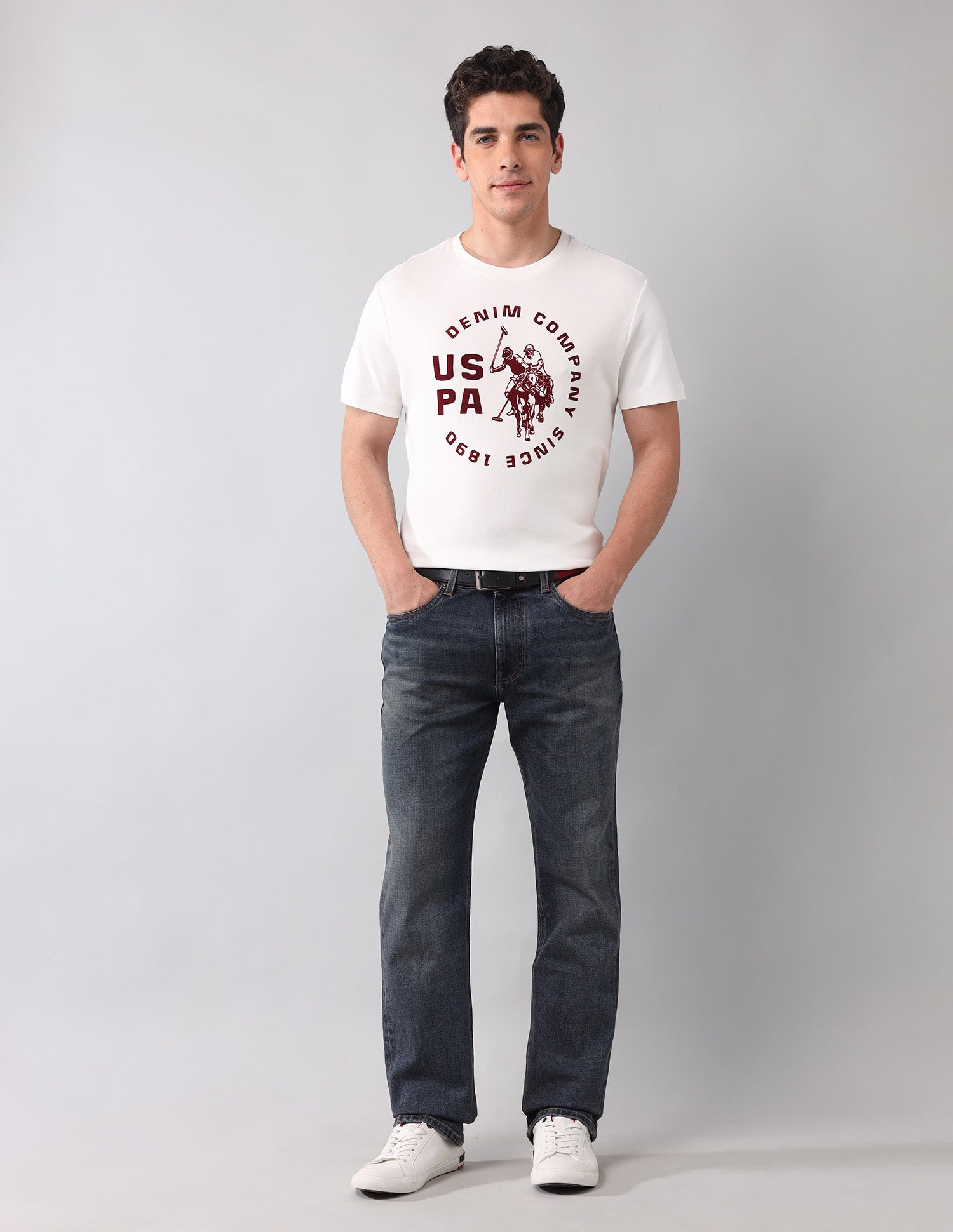 Harold Slim Straight Fit Vintage Jeans Tinted Wash - U.S. Polo Assn. India | Large