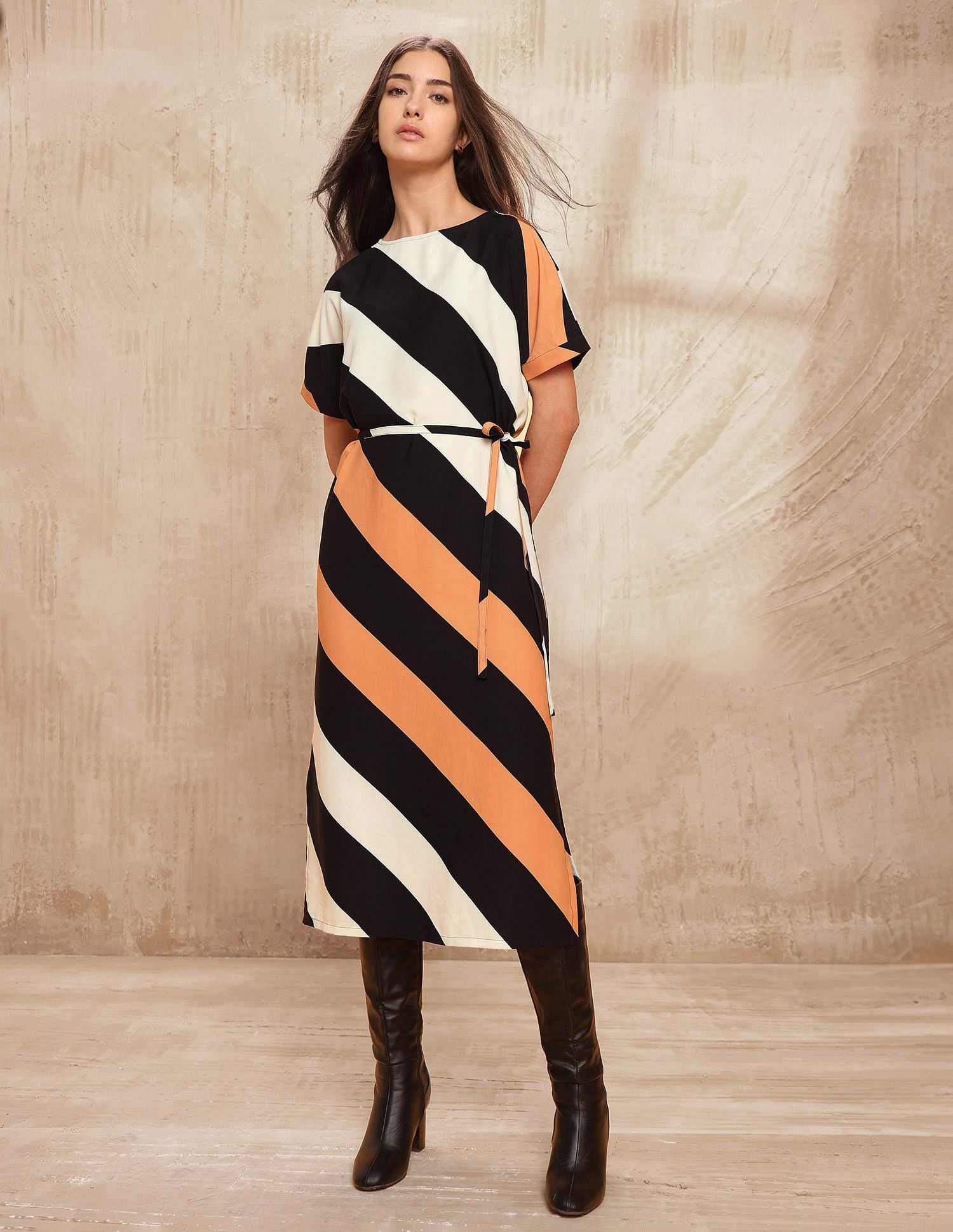 Striped Midi A-Line Dress Multi-colour - U.S. POLO ASSN. | Large