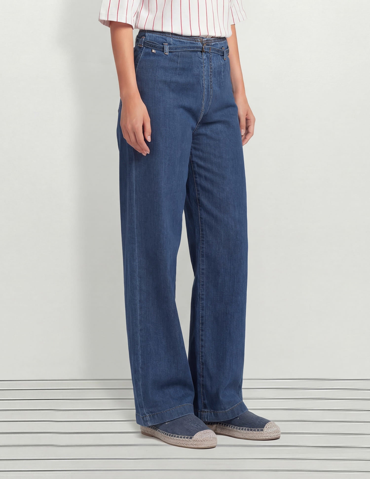 High Rise Wide Leg Fit Jeans Blue - U.S. Polo Assn. India | Large