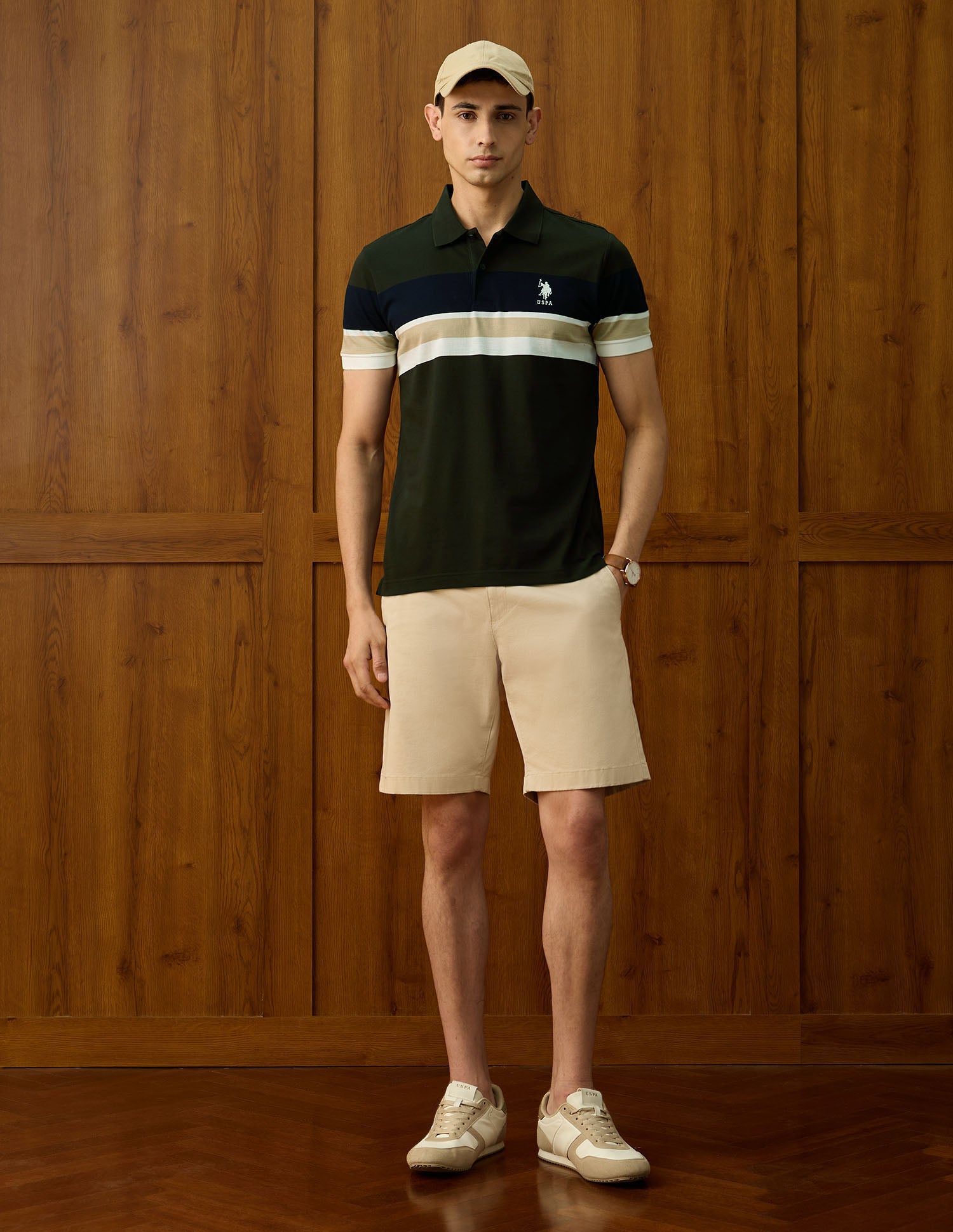 Colourblocked Regular Fit Polo Shirt Olive - U.S. POLO ASSN. | Large