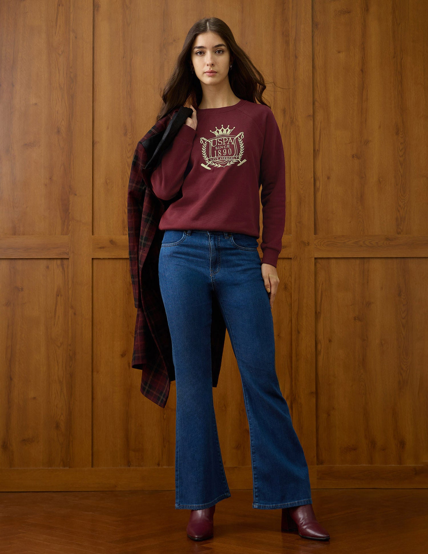 Regular Fit Brand Printed Sweatshirt Purple - U.S. POLO ASSN. | Large