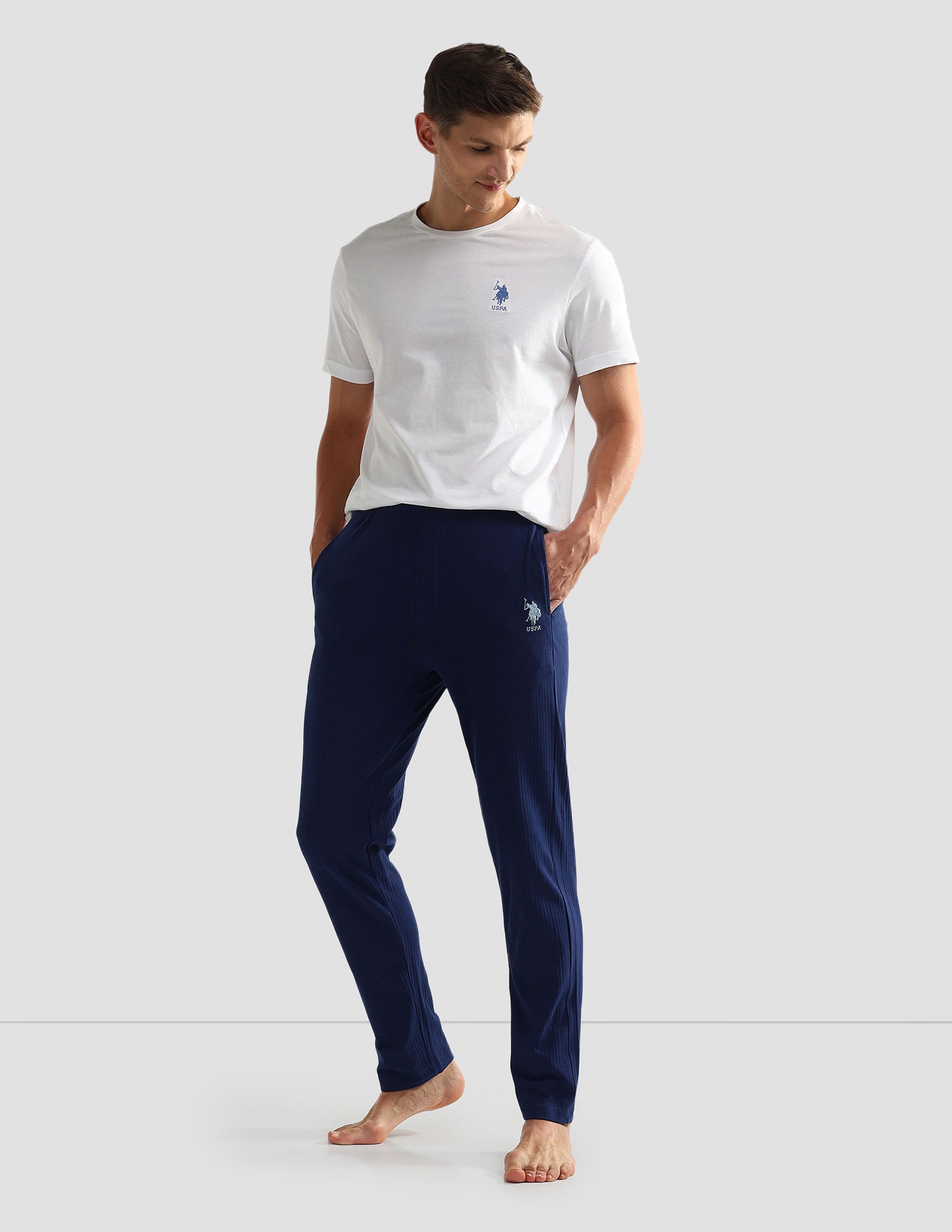 All Over Stripe OELP4 Lounge Track Pants - Pack Of 1 Navy - U.S. POLO ASSN. | Large