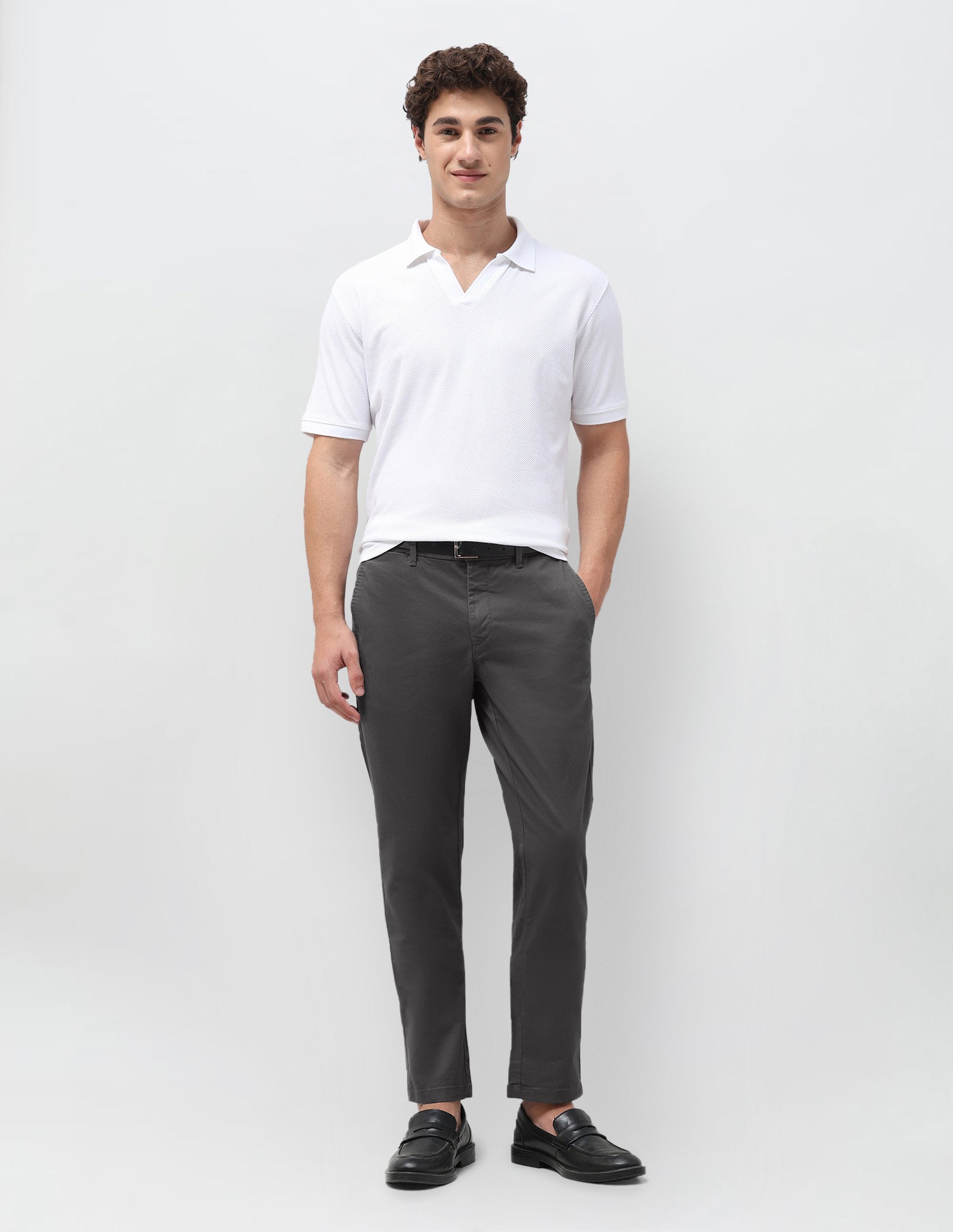 Slim Fit Satin Trousers Dark Grey - U.S. Polo Assn. India | Large