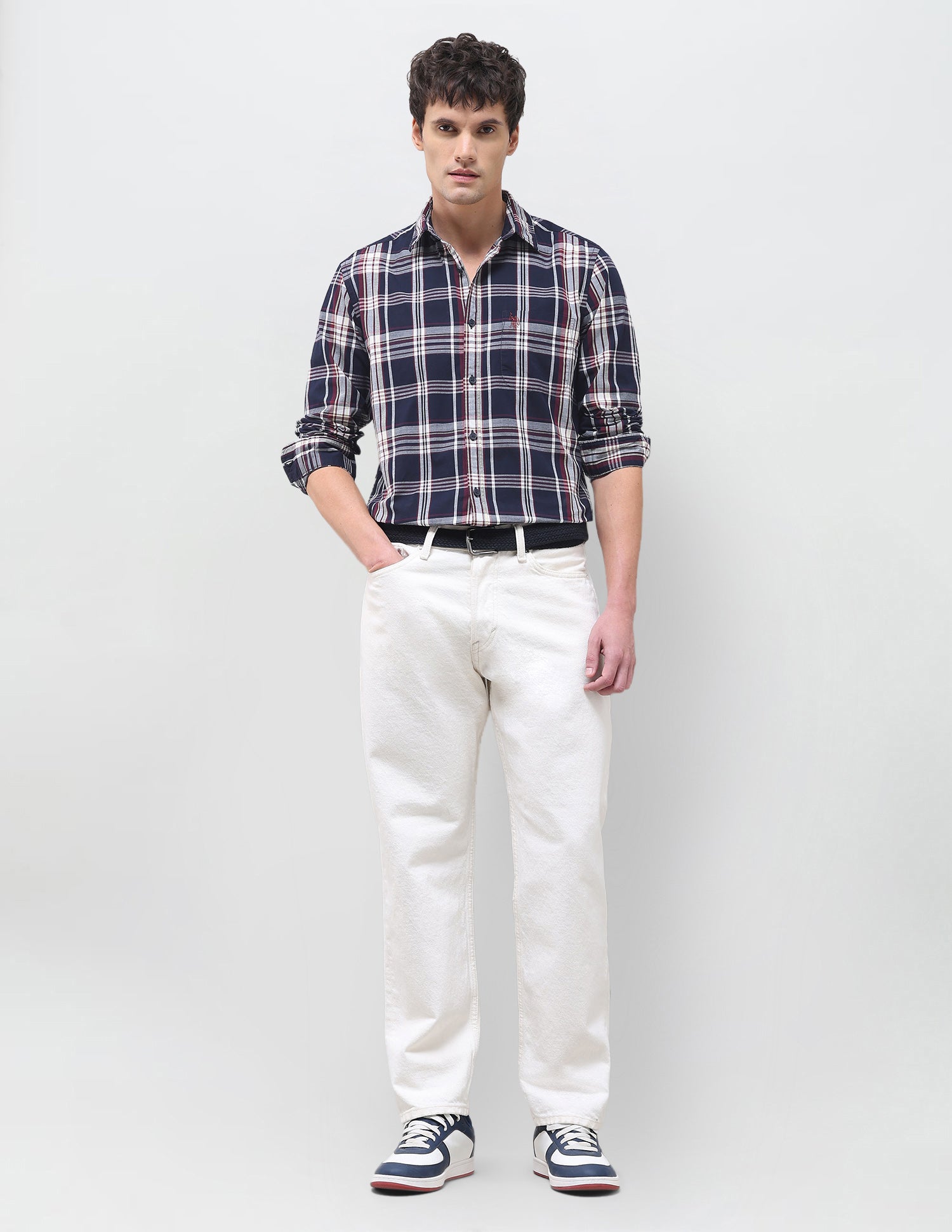 Plaid Checked Regular Fit Shirt Navy - U.S. Polo Assn. India | Large