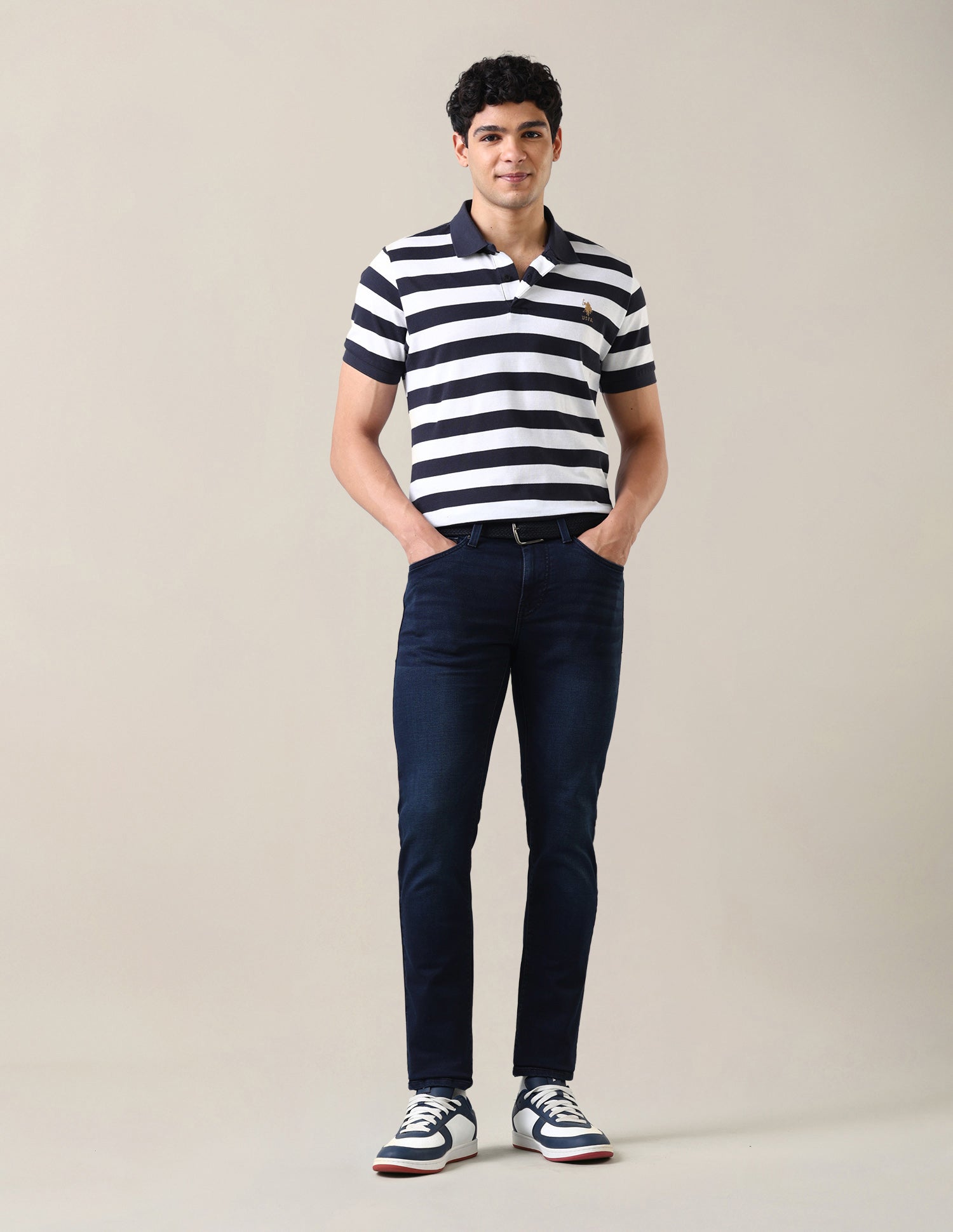 Regallo Skinny Fit Blue Jeans Dark Blue - U.S. Polo Assn. India | Large