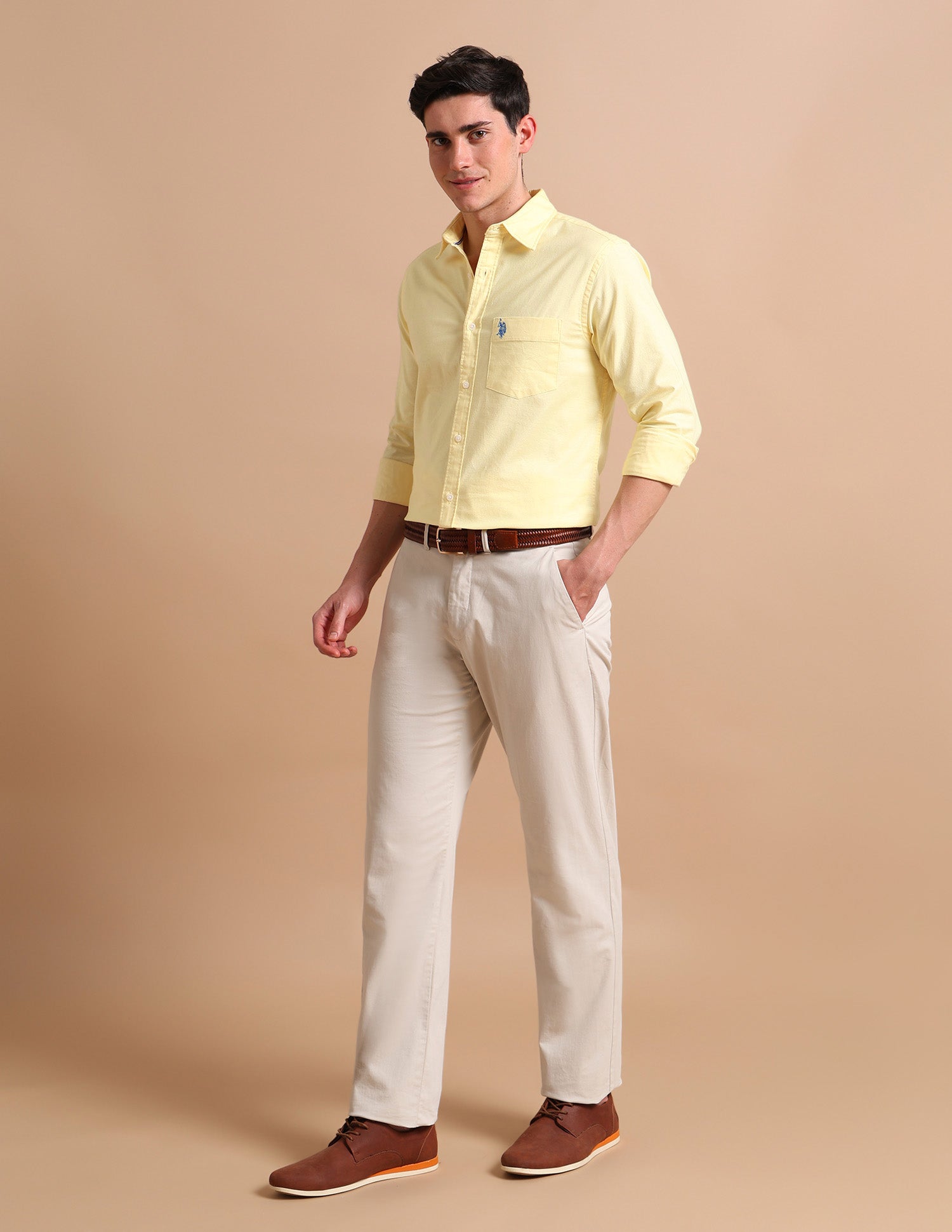 Soft Oxford Shirt Yellow - U.S. POLO ASSN. | Large