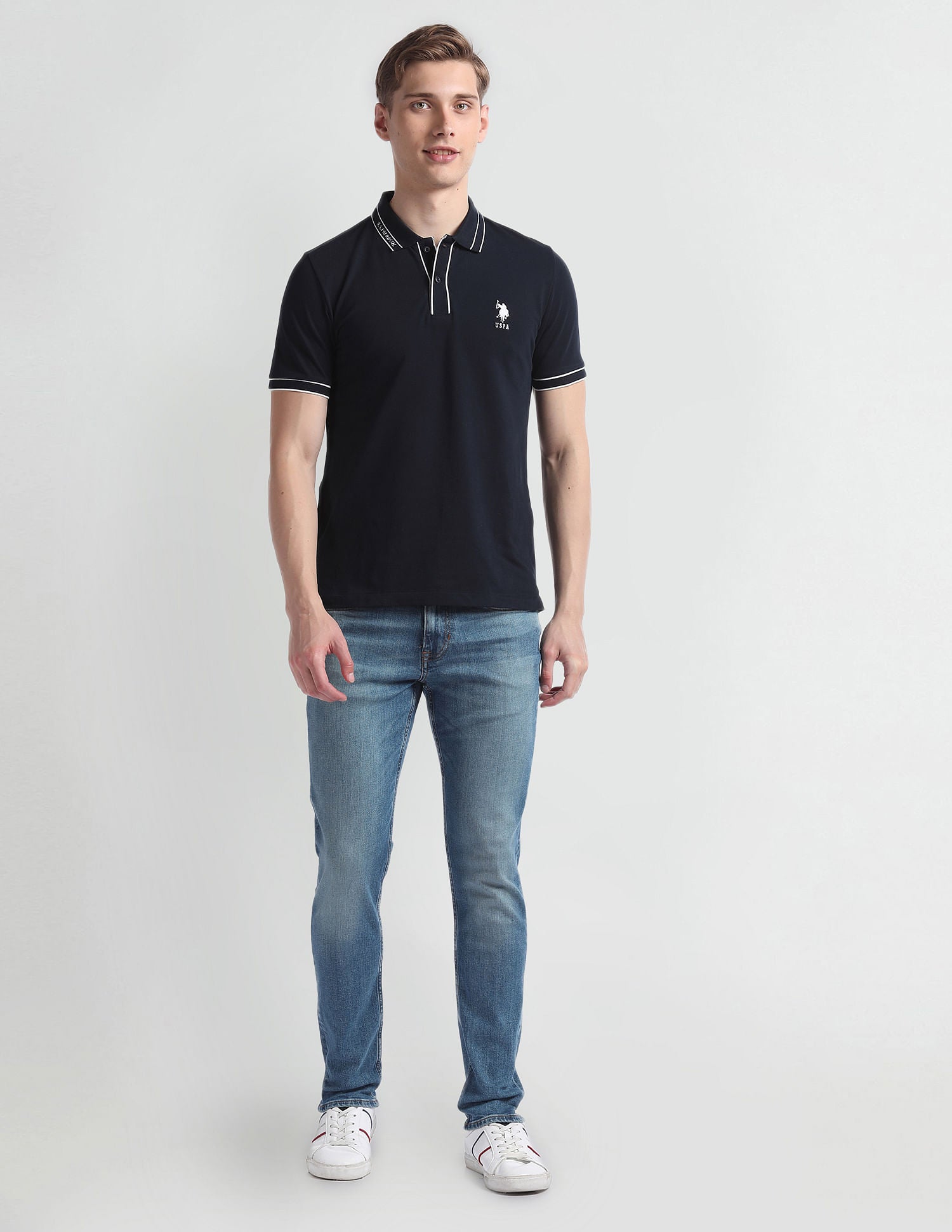 Brandon Slim Tapered Blue Jeans Blue - U.S. Polo Assn. India | Large