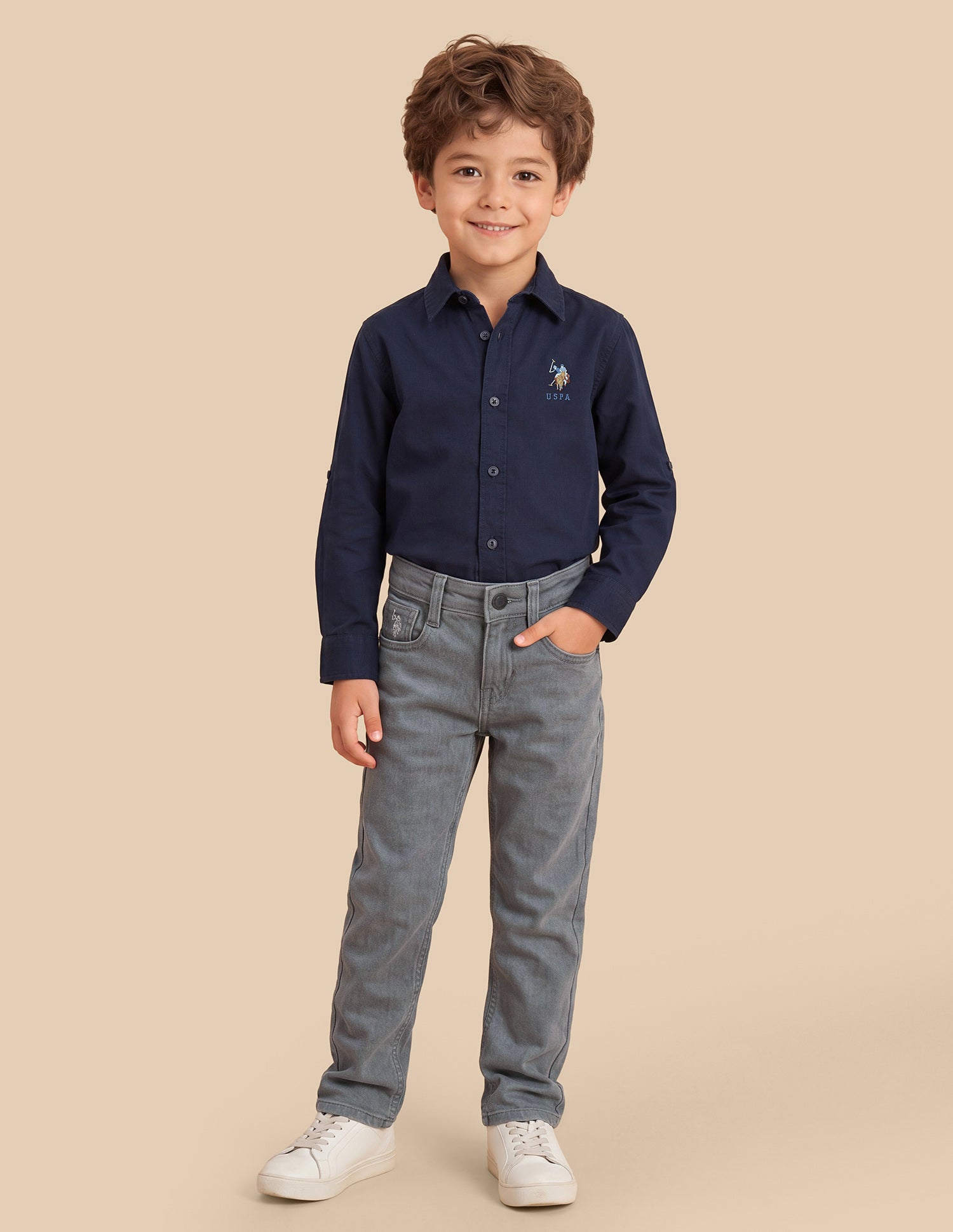 Mid Rise Relaxed Fit Jeans Grey - U.S. Polo Assn. India | Large