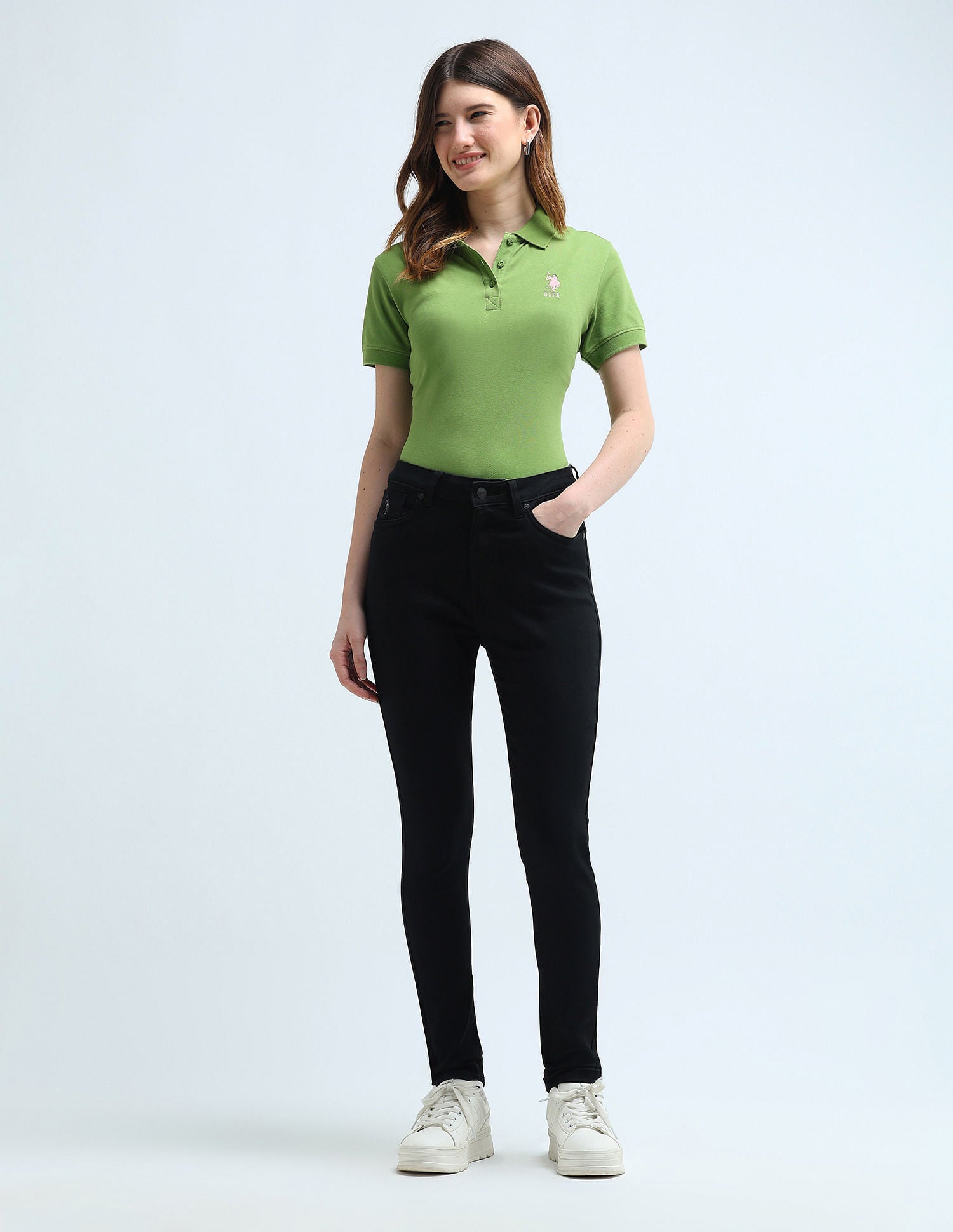 High Rise Super Skinny Fit Jeans Black - U.S. POLO ASSN. | Large