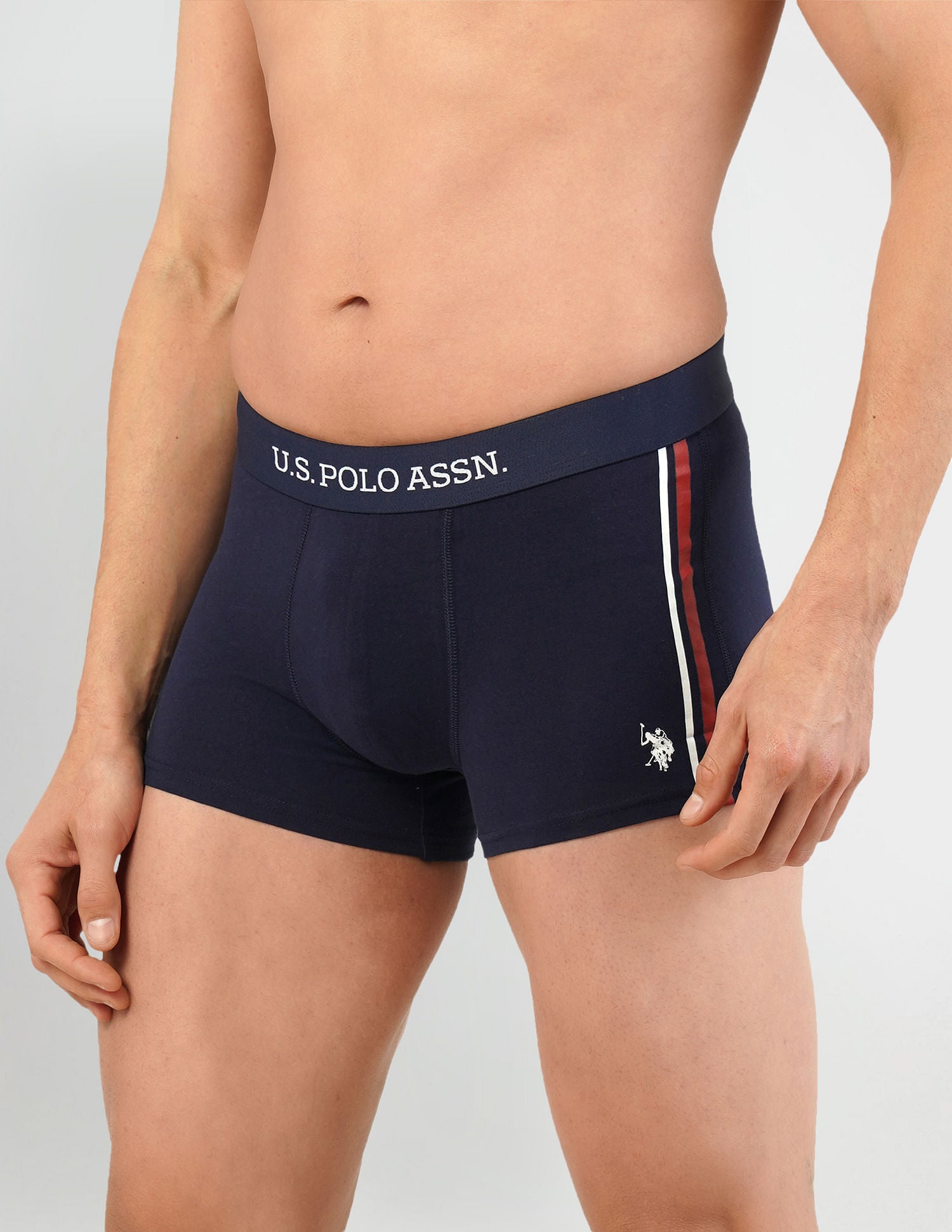 Signature Stripe Antibacterial ET001 Trunks - Pack Of 1 Navy - U.S. POLO ASSN. | Large