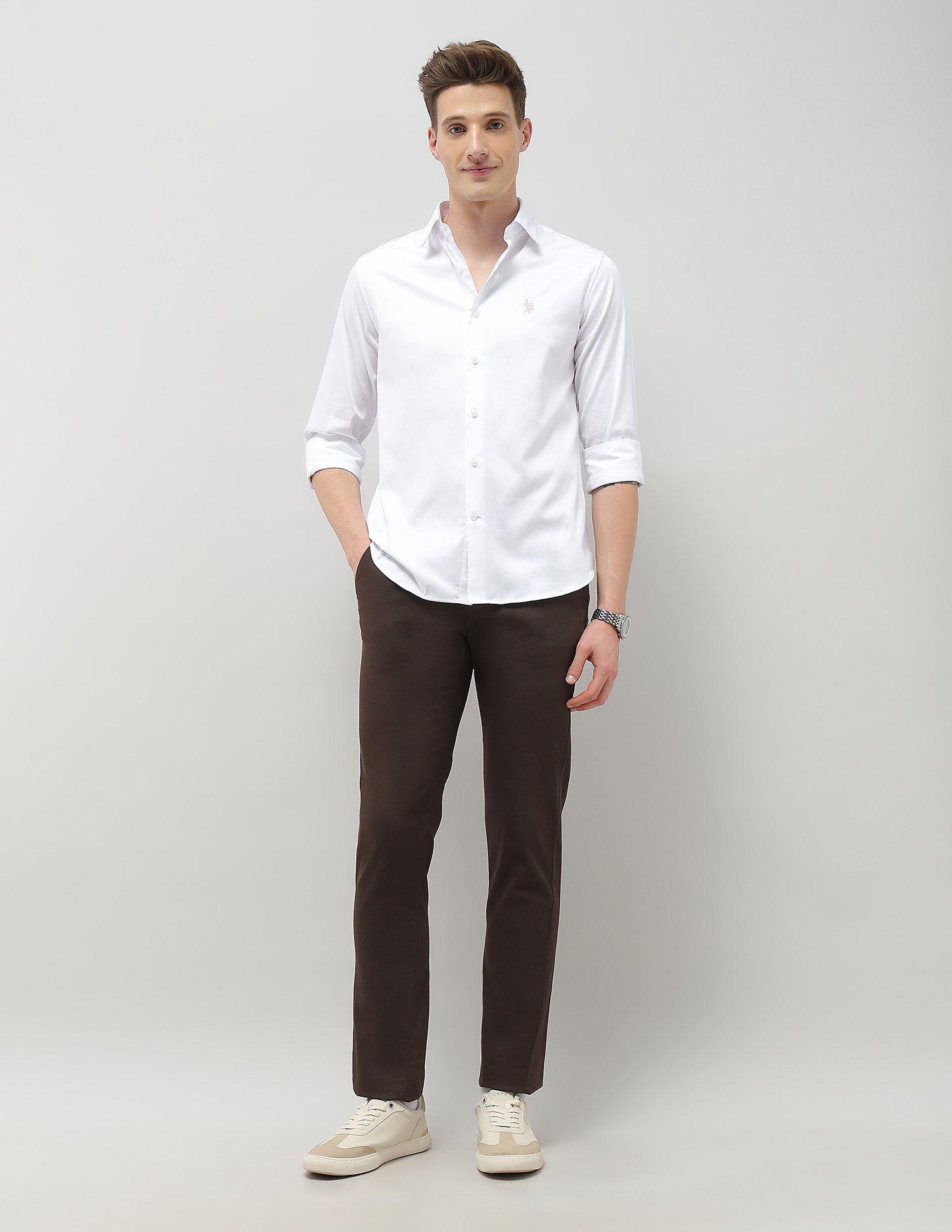 Solid Tailored Fit Shirt