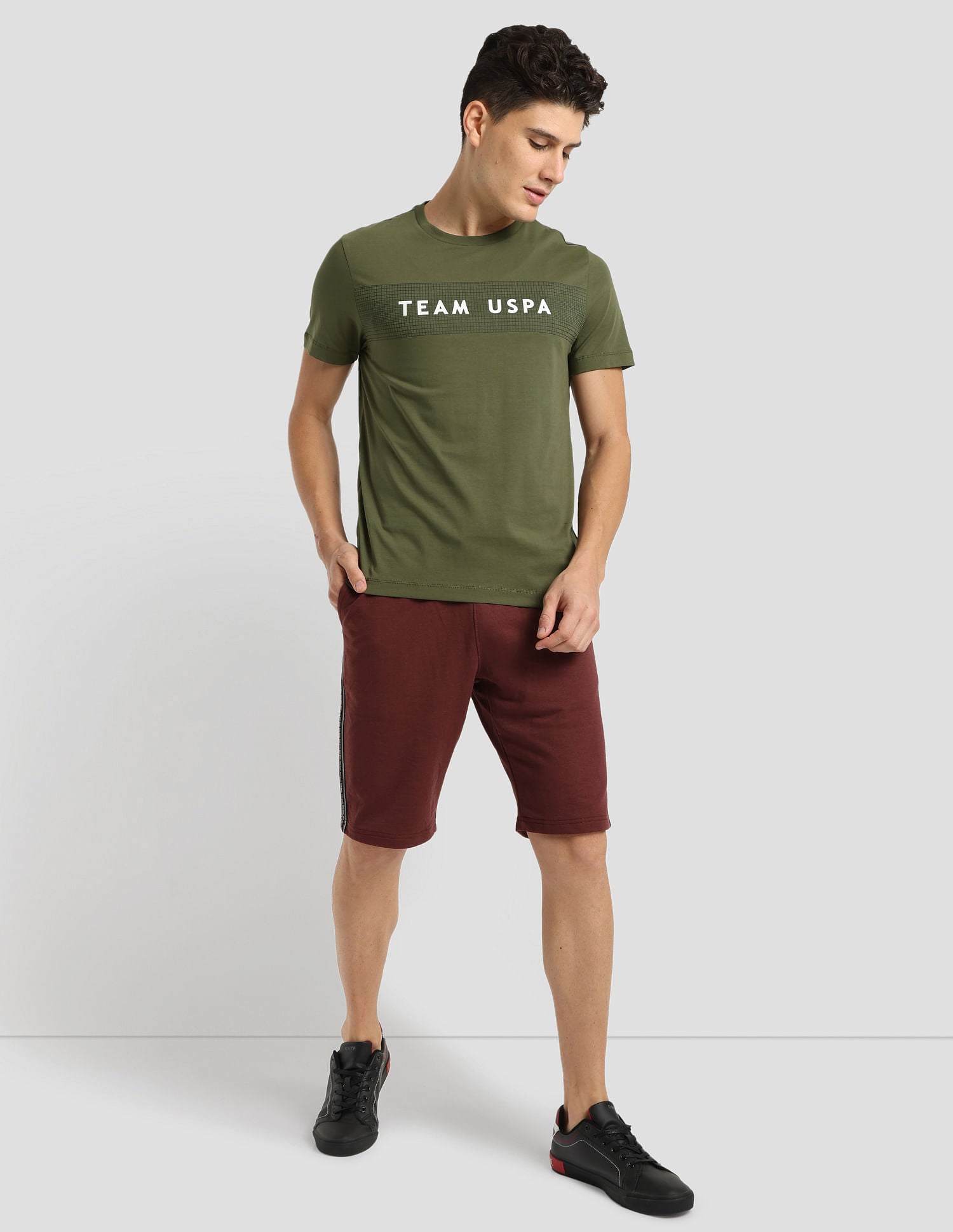 Digital Logo Performance T-Shirt Olive - U.S. Polo Assn. India | Large