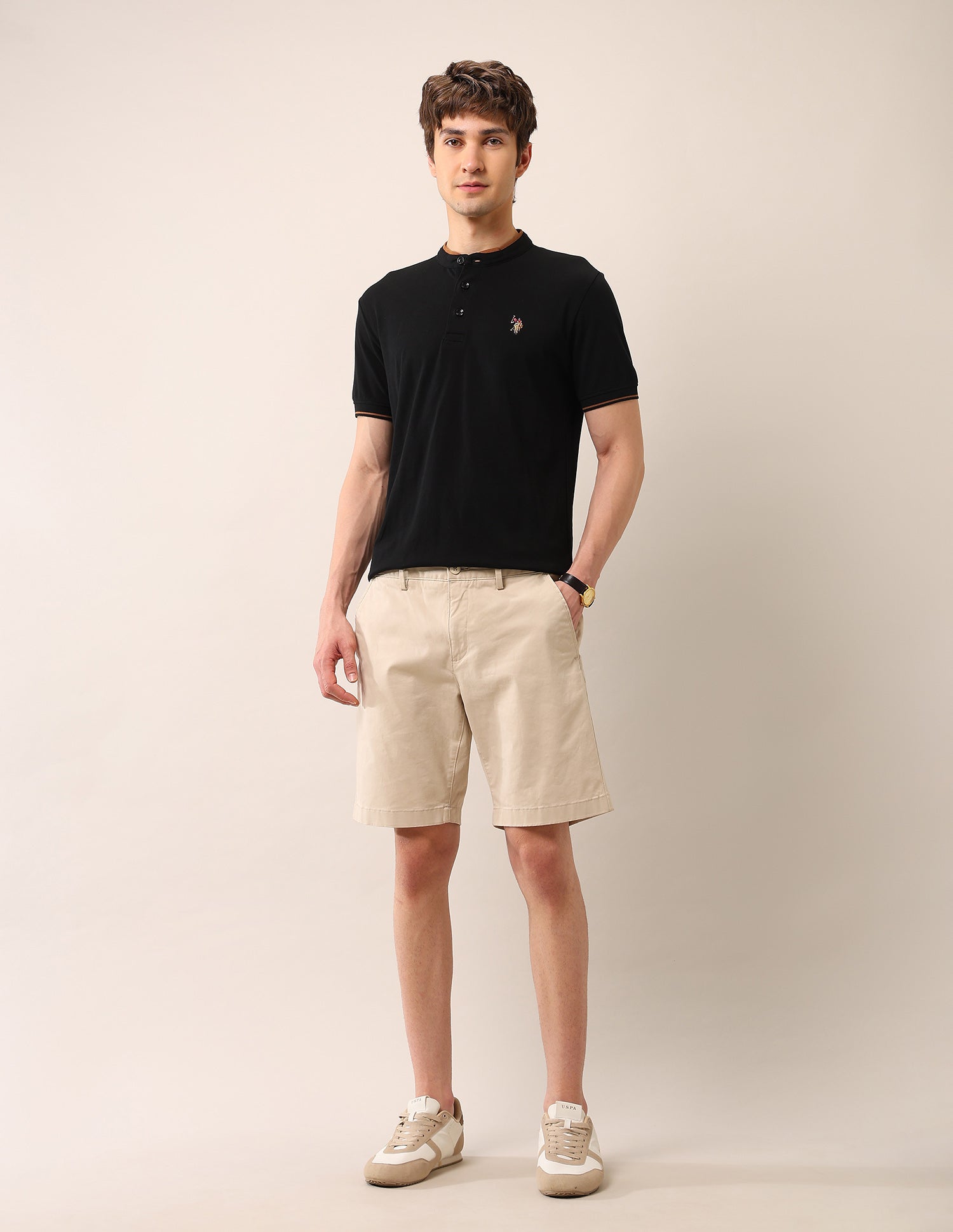 Muscle Fit Pure Cotton Polo Shirt Black - U.S. Polo Assn. India | Large