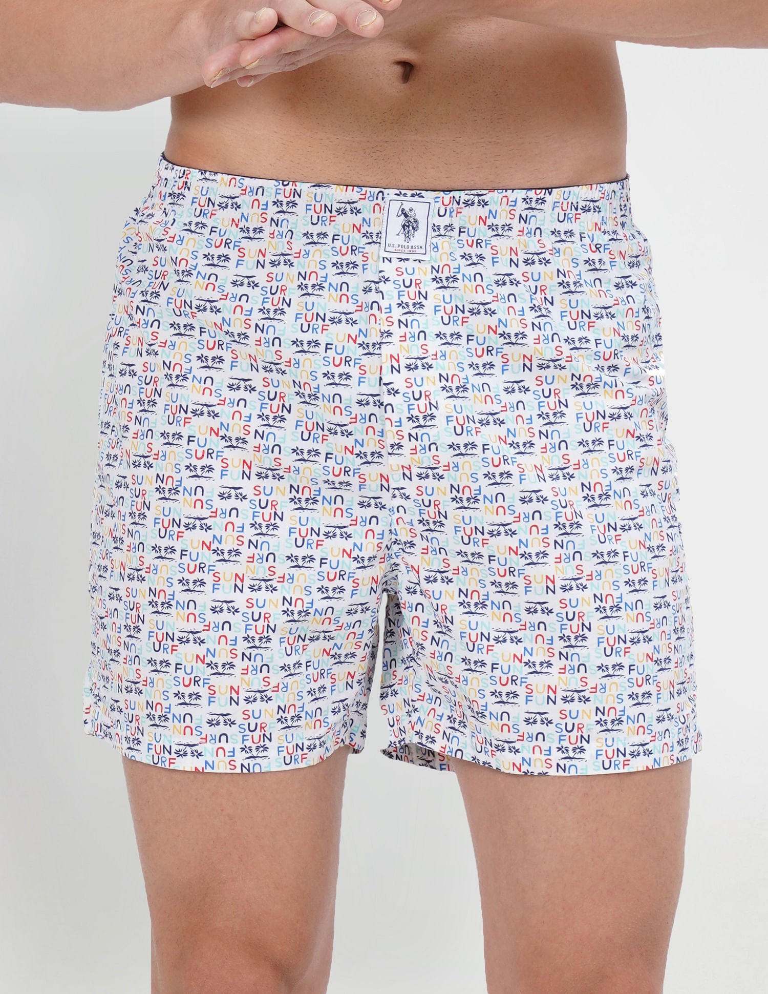 Back Pocket All Over Print IYAC Boxers - Pack Of 1 Ivory - U.S. POLO ASSN. | Large