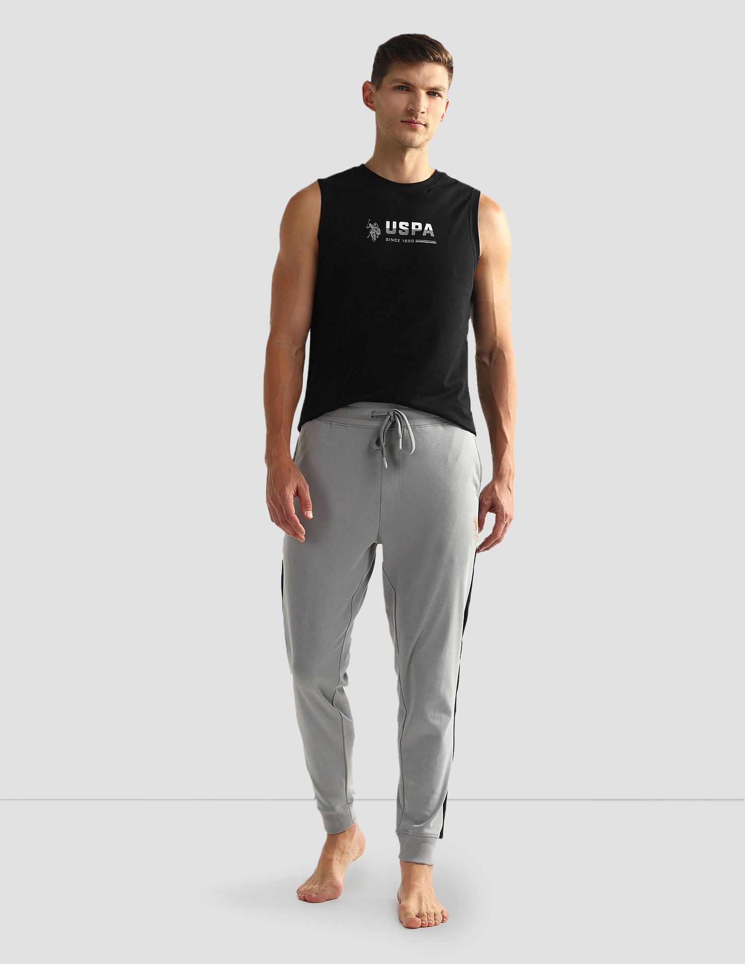 Solid OJ004 Lounge Joggers - Pack Of 1 Formal Grey - U.S. POLO ASSN. | Large