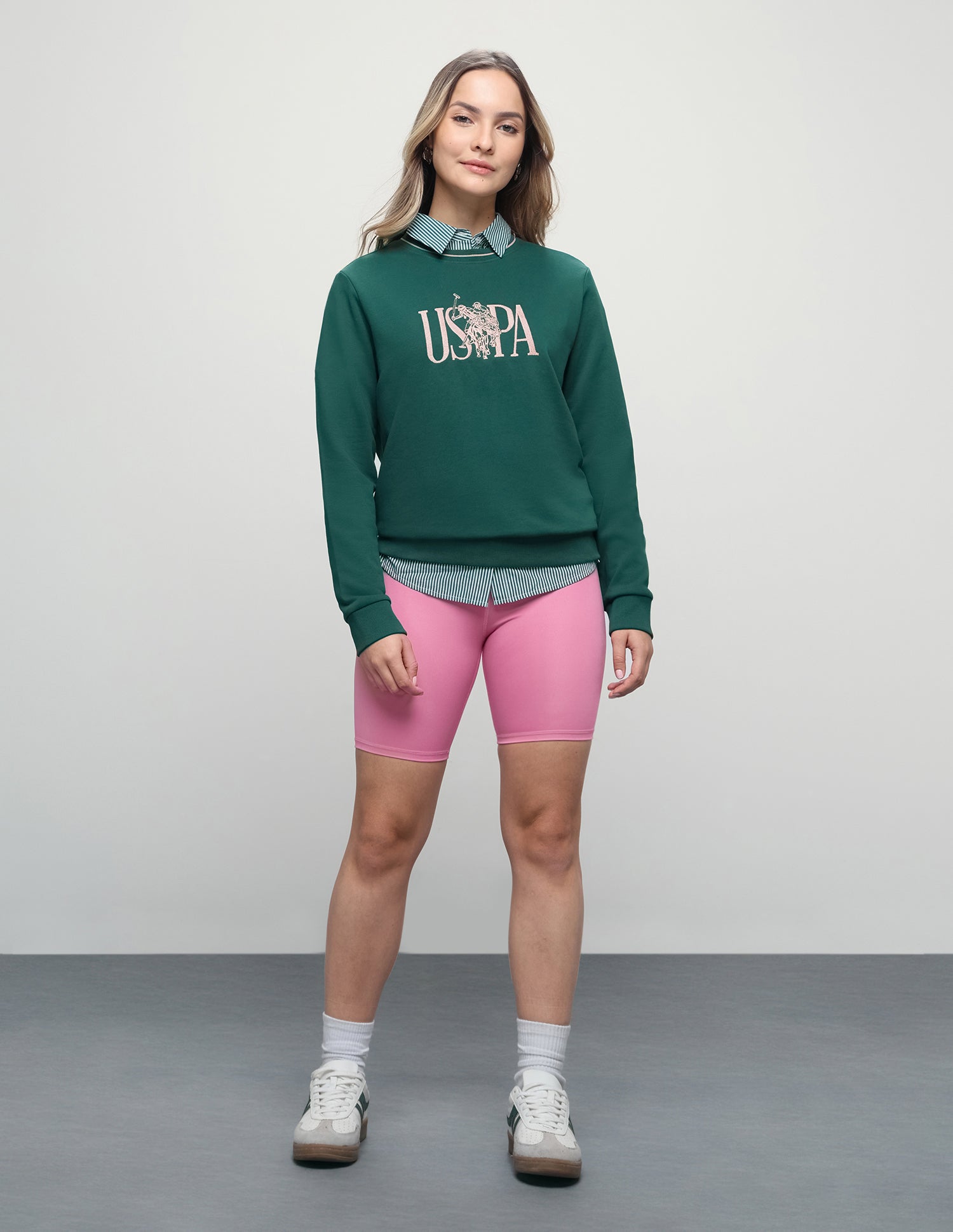 Brand Embroidered Regular Fit Sweatshirt Dark Green - U.S. Polo Assn. India | Large