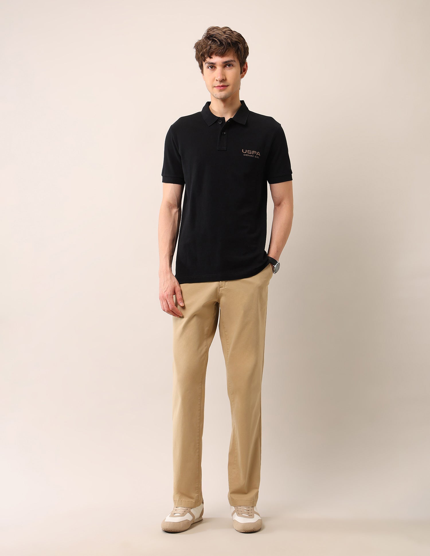 Brand Embroidered Muscle Fit Polo Shirt Black - U.S. Polo Assn. India | Large