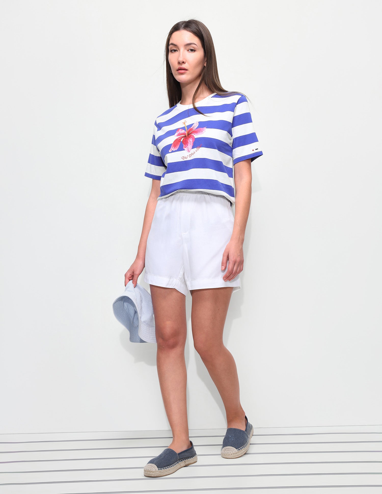 Horizontal Striped Relaxed Fit T-Shirt Blue - U.S. Polo Assn. India | Large