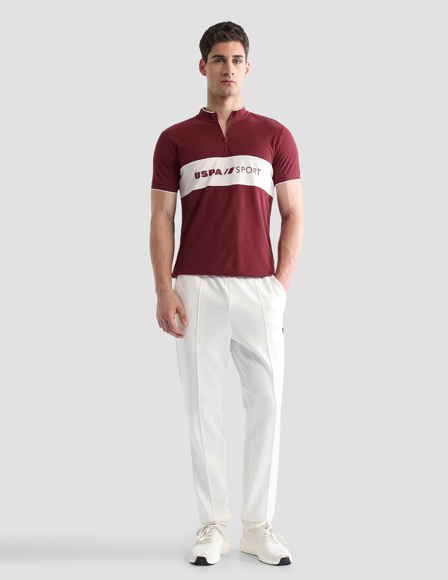 Brand Embossed Regular Fit Active Polo Shirt Maroon - U.S. POLO ASSN. | Large