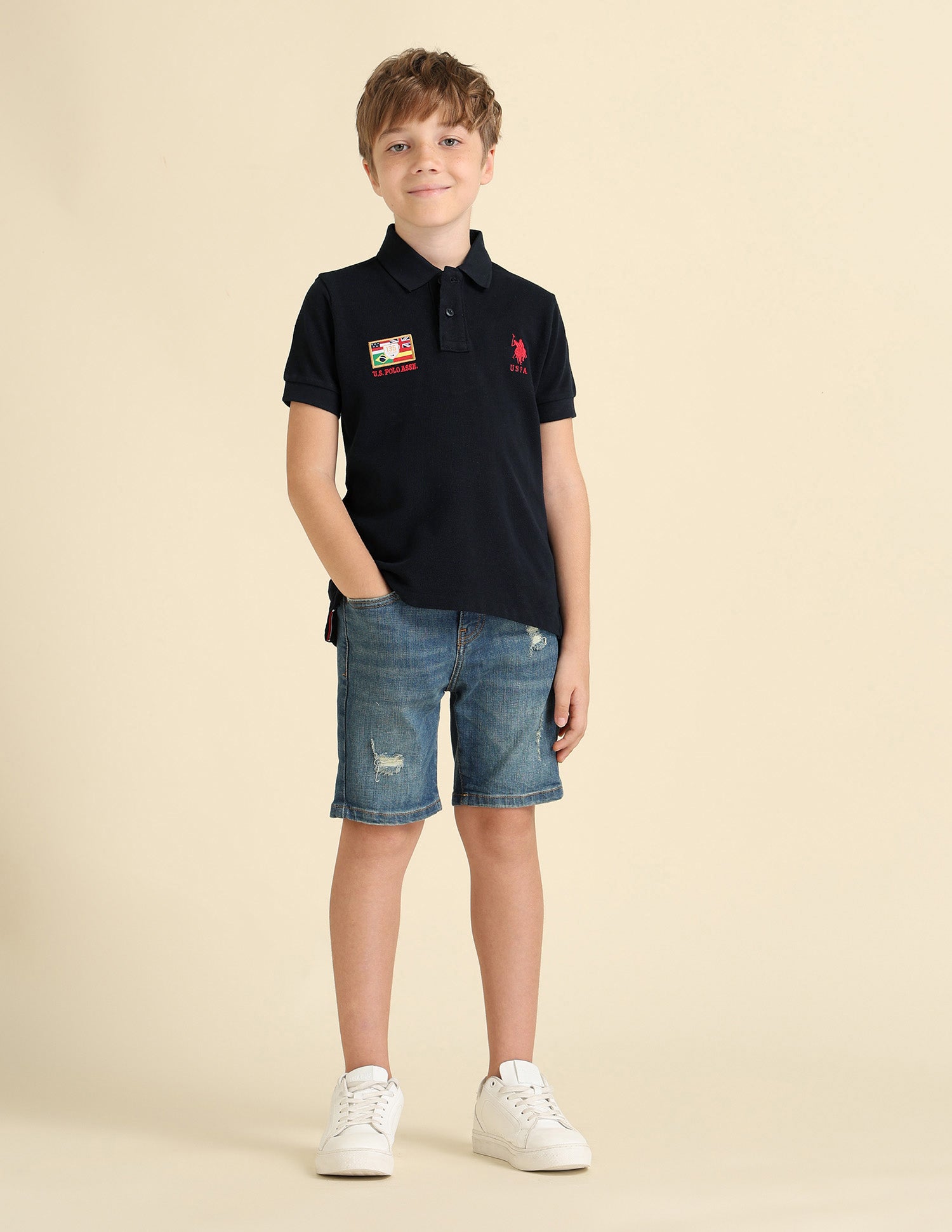 Boys Brand Appliqued Regular Fit Polo Shirt Navy - U.S. POLO ASSN. | Large