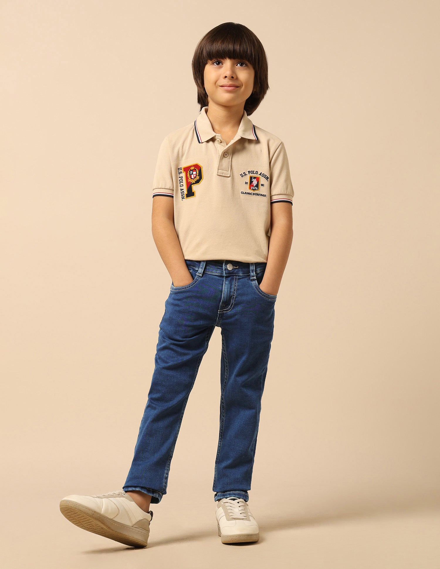 Boys Stone Washed Slim Fit Jeans Blue - U.S. POLO ASSN. | Large