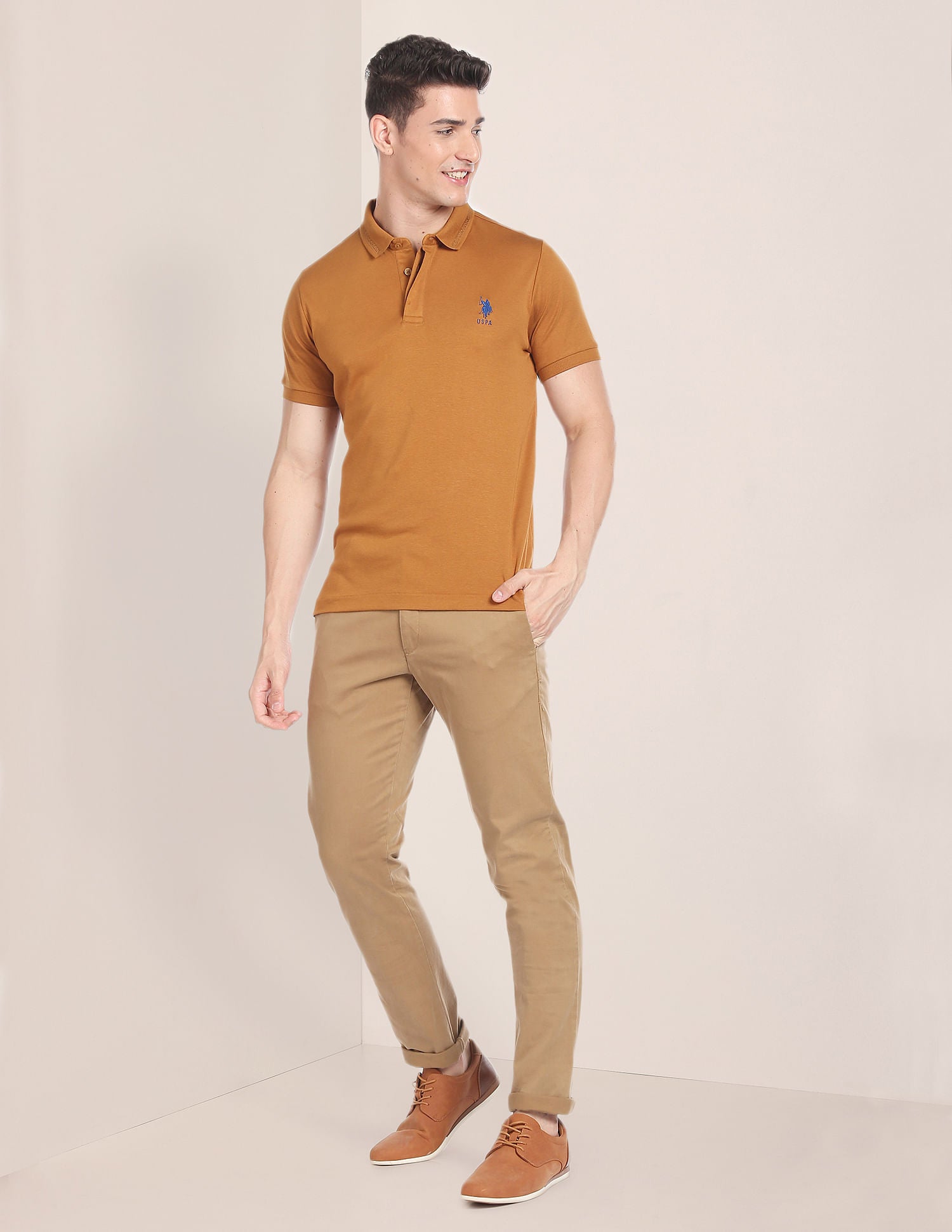 Solid Luxury Polo Shirt Rust - U.S. Polo Assn. India | Large